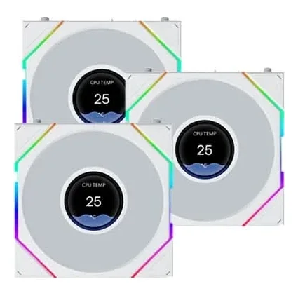120mm Lian Li Uni Fan TL LCD FLEX ARGB Reverse, White