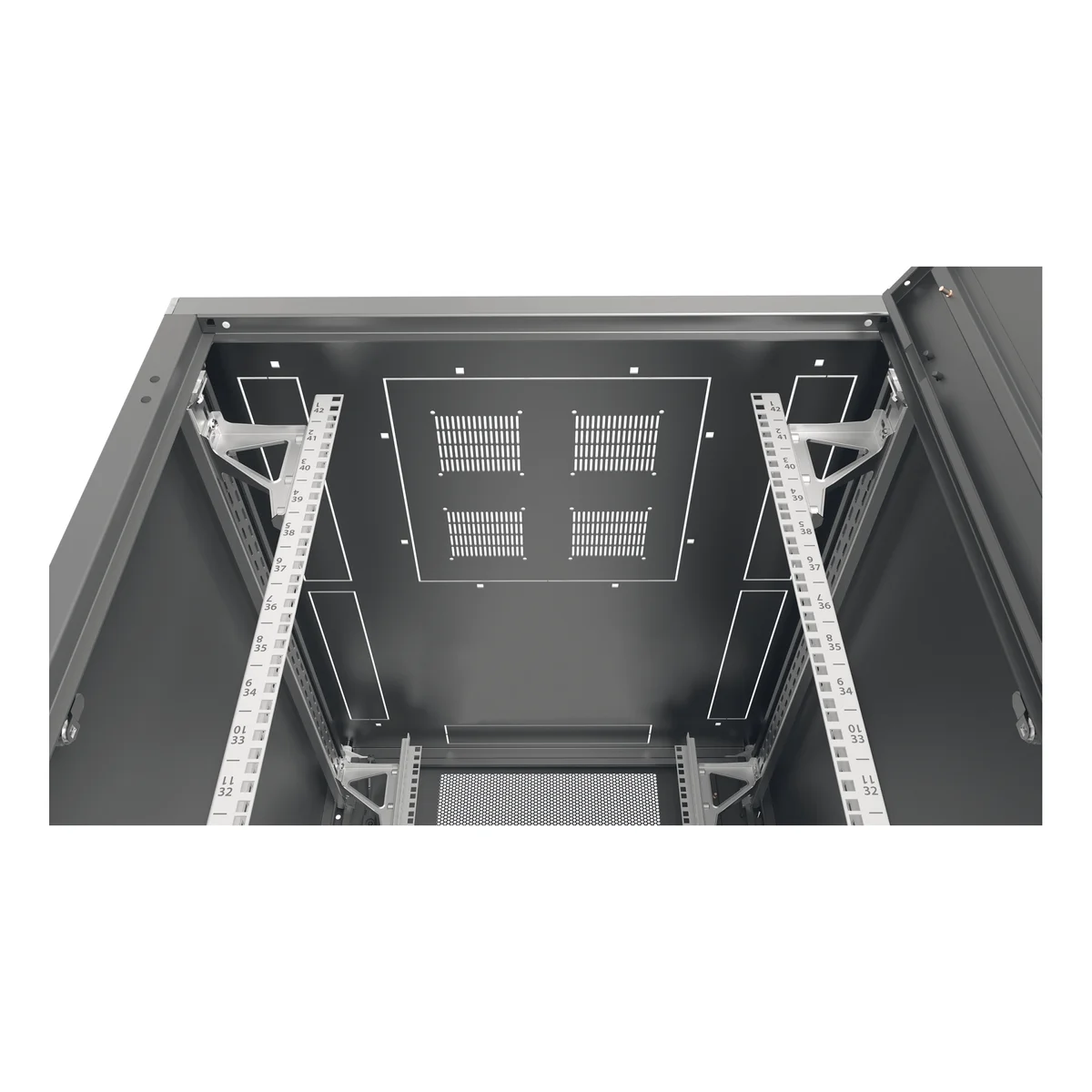 19" Serverschrank PRO 47HE, 600x1200 mm, F=1-tlg., R=2-tlg., RAL7035