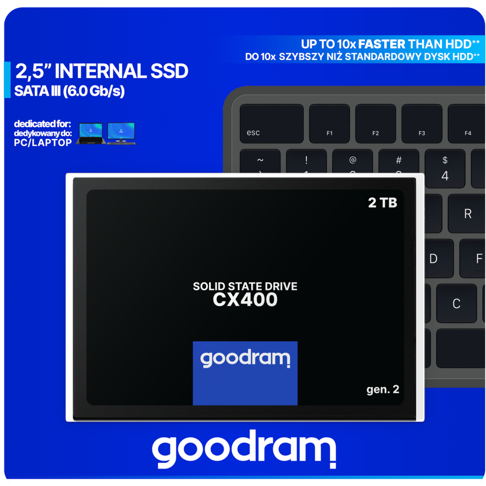 GOODRAM CX400 G.2 SSD 2.5'' 3D NAND SATA III 2TB