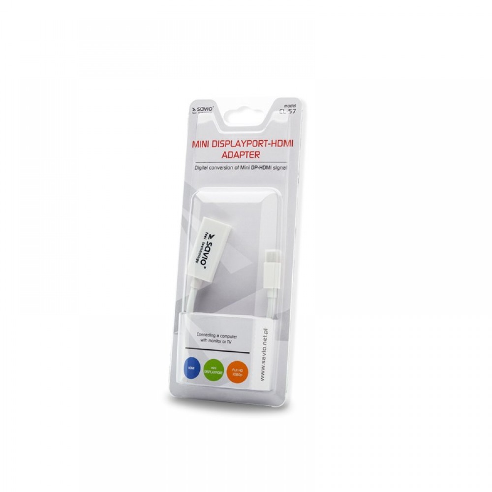 SAVIO MINI DISPLAYPORT (M) - HDMI (F) ADAPTER