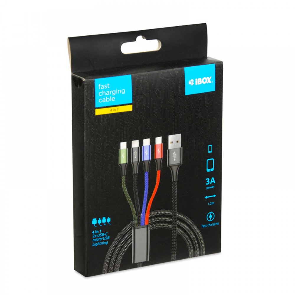 I-BOX CABLE 4IN1 QC3.0 2X USB-C