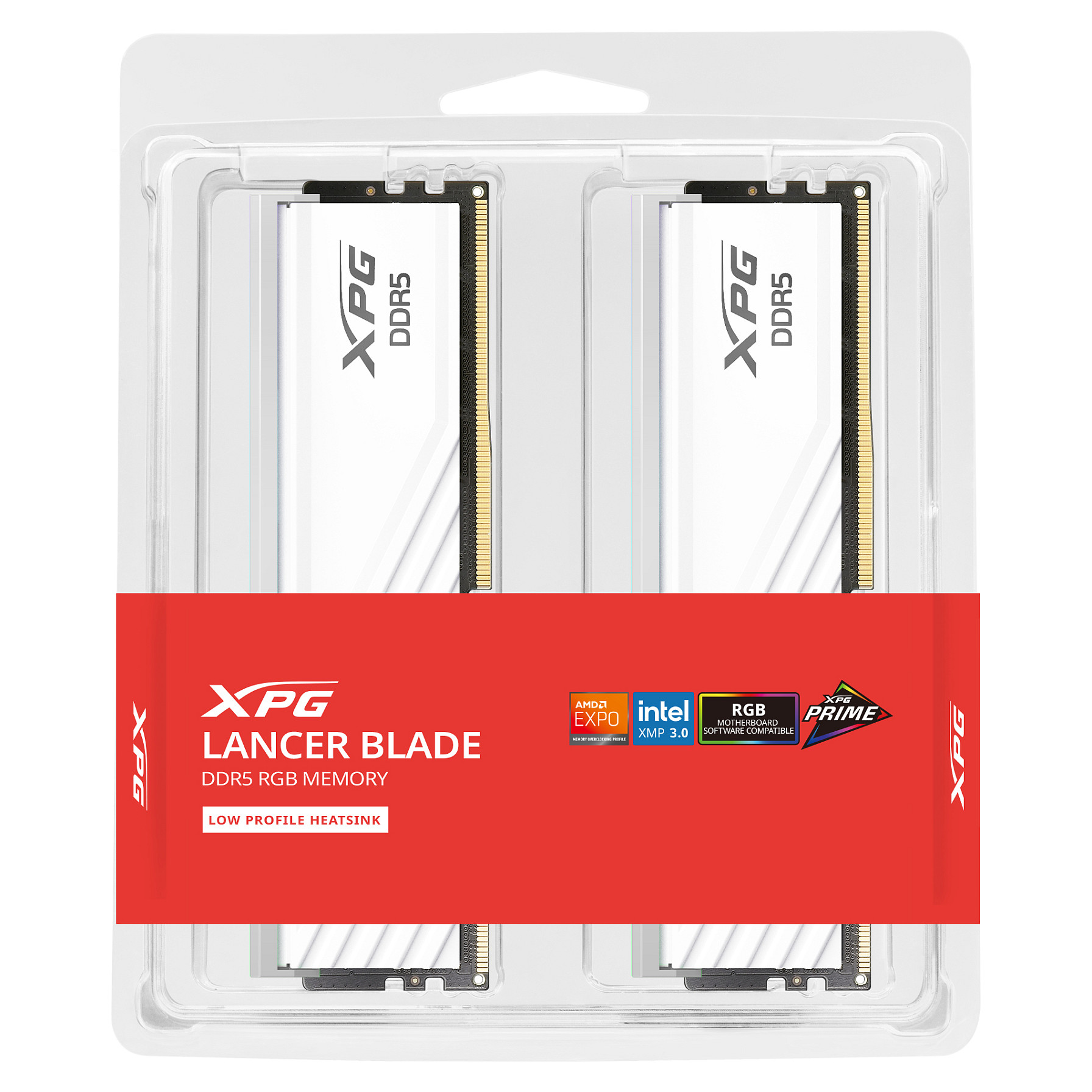 48 GB ADATA DIMM 6000 (2x 24 GB) Dual-Kit (wei, AX5U6000C3024G-DTLABRWH, Lancer Blade RGB, INTEL XMP, AMD EXPO) CL30