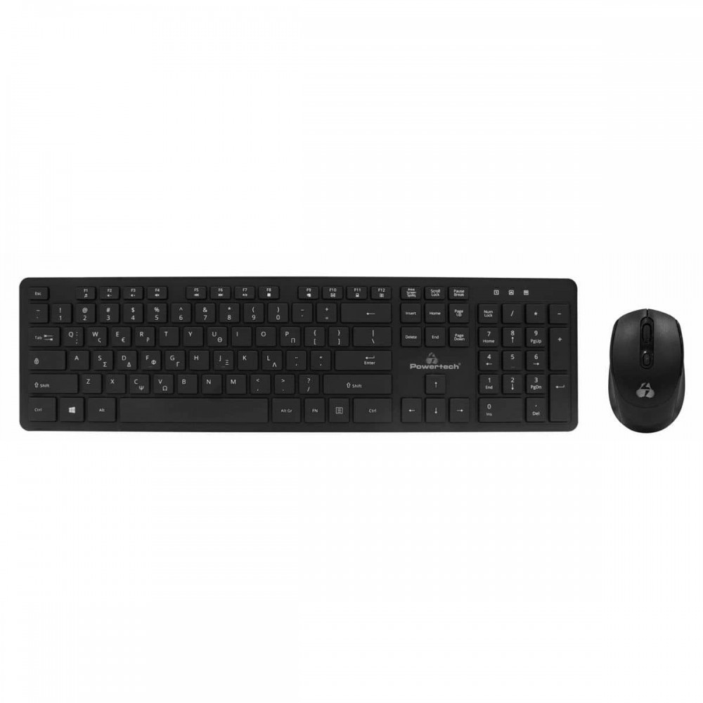 Powertech Wireless KEYBOARD + MOUSE 1600dpi GREEK PT-1189