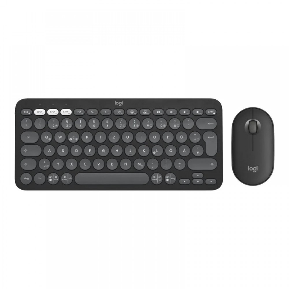 LOGITECH WIRELESS KEYBOARD &amp; MOUSE PEBBLE 2 GRAPHITE 920-012239