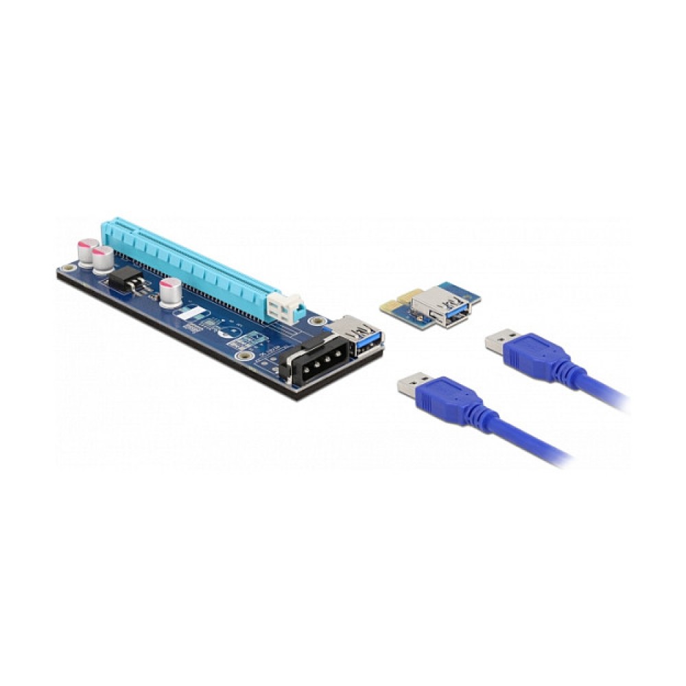 Delock Riser Karte PCI Express x1 zu x16 mit 60 cm USB Kabel