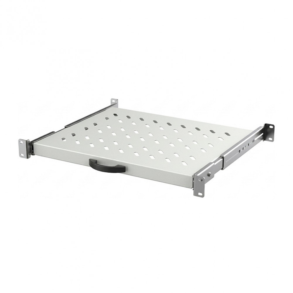 EFB 19" 1HE Fachboden ausziehbar, ET 608..812 mm, 30 kg, ST 800, RAL7035