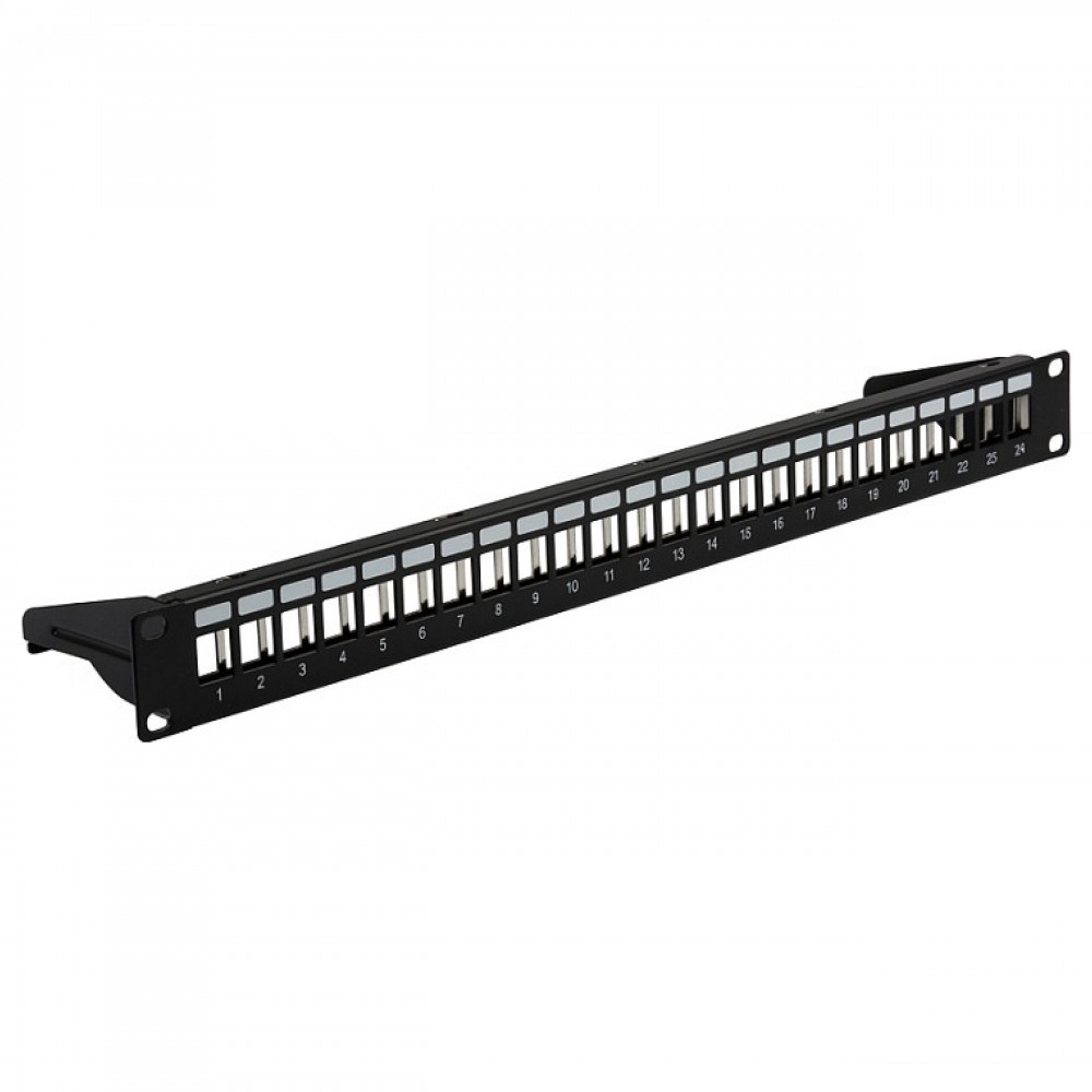 EFB Verteilerfeld 19" 1HE, 24-Port, Metall, klappbar schwarz RAL9005