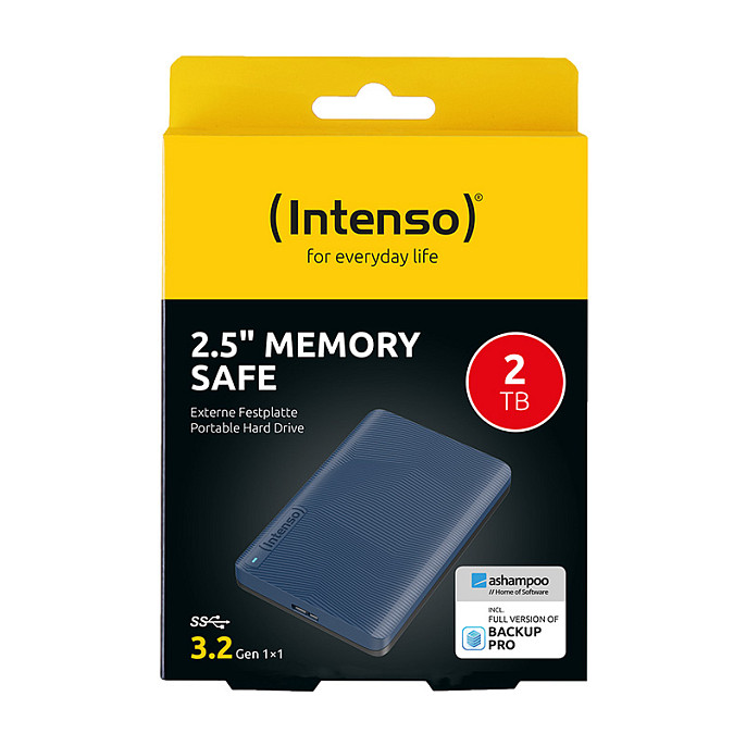 2TB Intenso Memory Safe 2 TB, external Hard Drive (blau, external, USB-A 3.2 Gen 1 (5 Gbit/s))