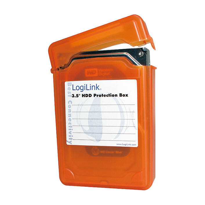 3,5" HDD protection box for 1 HDD, orange