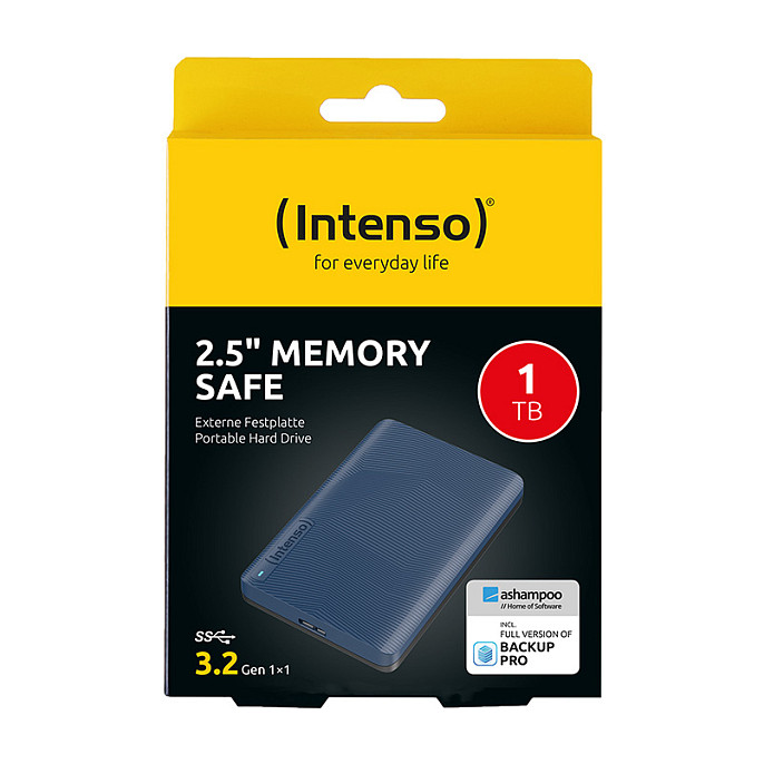 1TB Intenso Memory Safe (blau, external, USB-A 3.2 Gen 1 (5 Gbit/s))