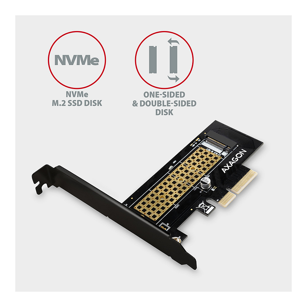 PCEM2-N PCIe-3.0-x4-Adapter, 1x M.2-NVMe-SSD, to 2280 - passive Kühlung
