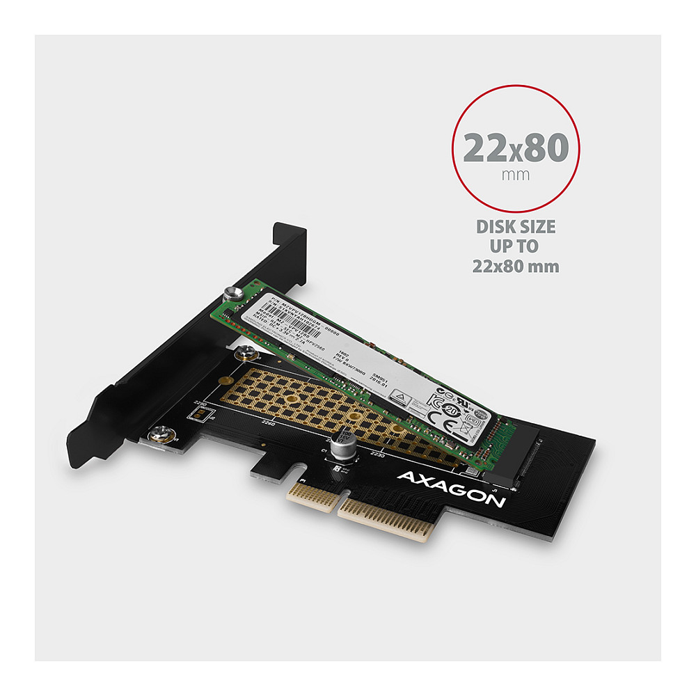 PCEM2-N PCIe-3.0-x4-Adapter, 1x M.2-NVMe-SSD, to 2280 - passive Kühlung