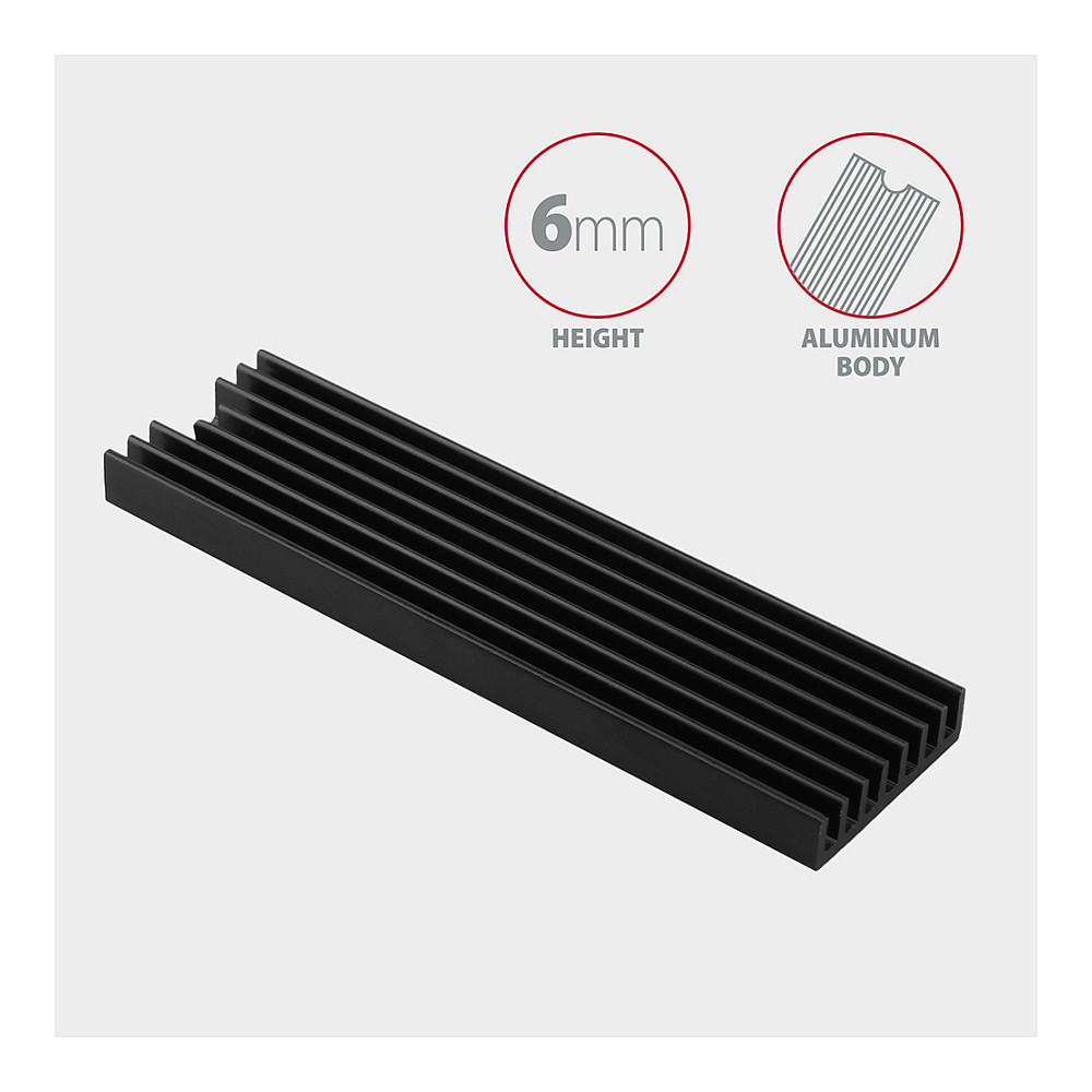 CLR-M2L6 passiver M.2-SSD-Heatsink - 2280, 6 mm Height, Aluminium, black