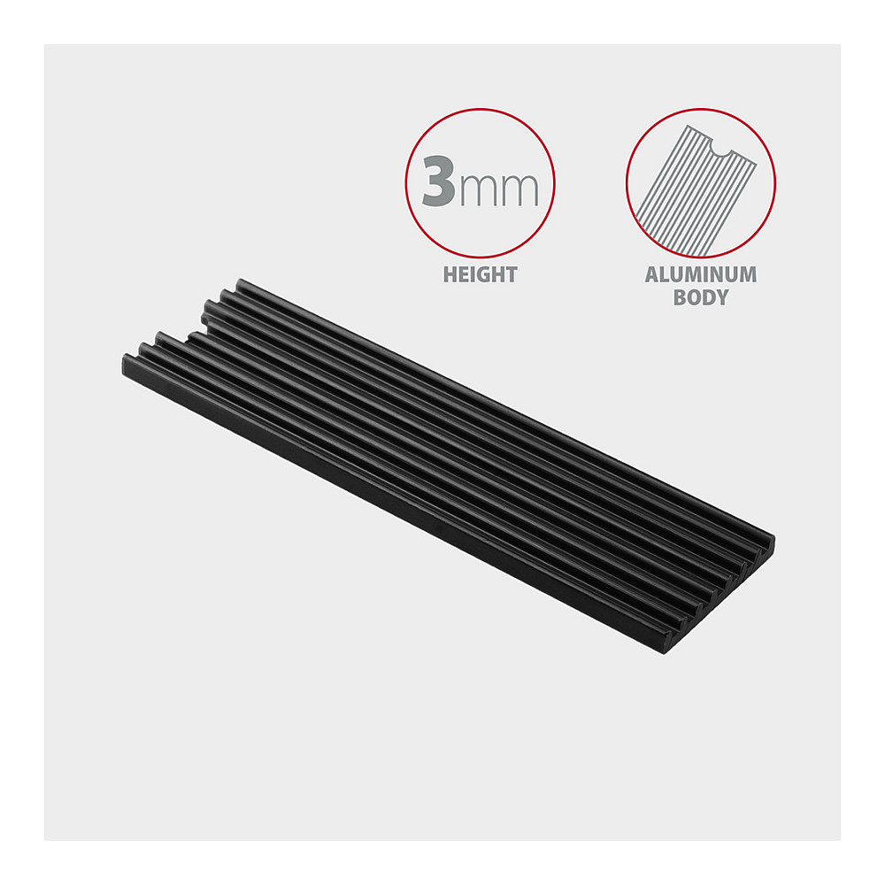 CLR-M2L3 passiver M.2-SSD-Heatsink - 2280, 3 mm Height, Aluminium, black