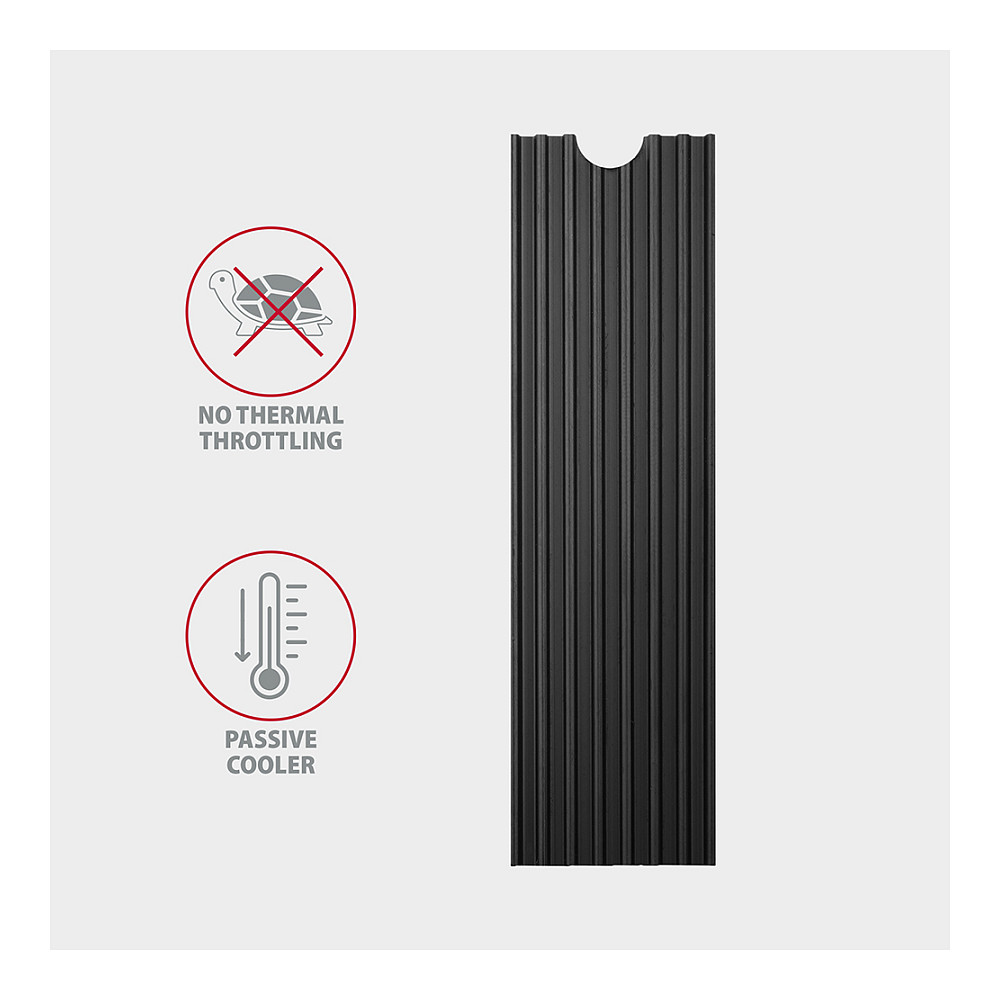 CLR-M2L3 passiver M.2-SSD-Heatsink - 2280, 3 mm Height, Aluminium, black