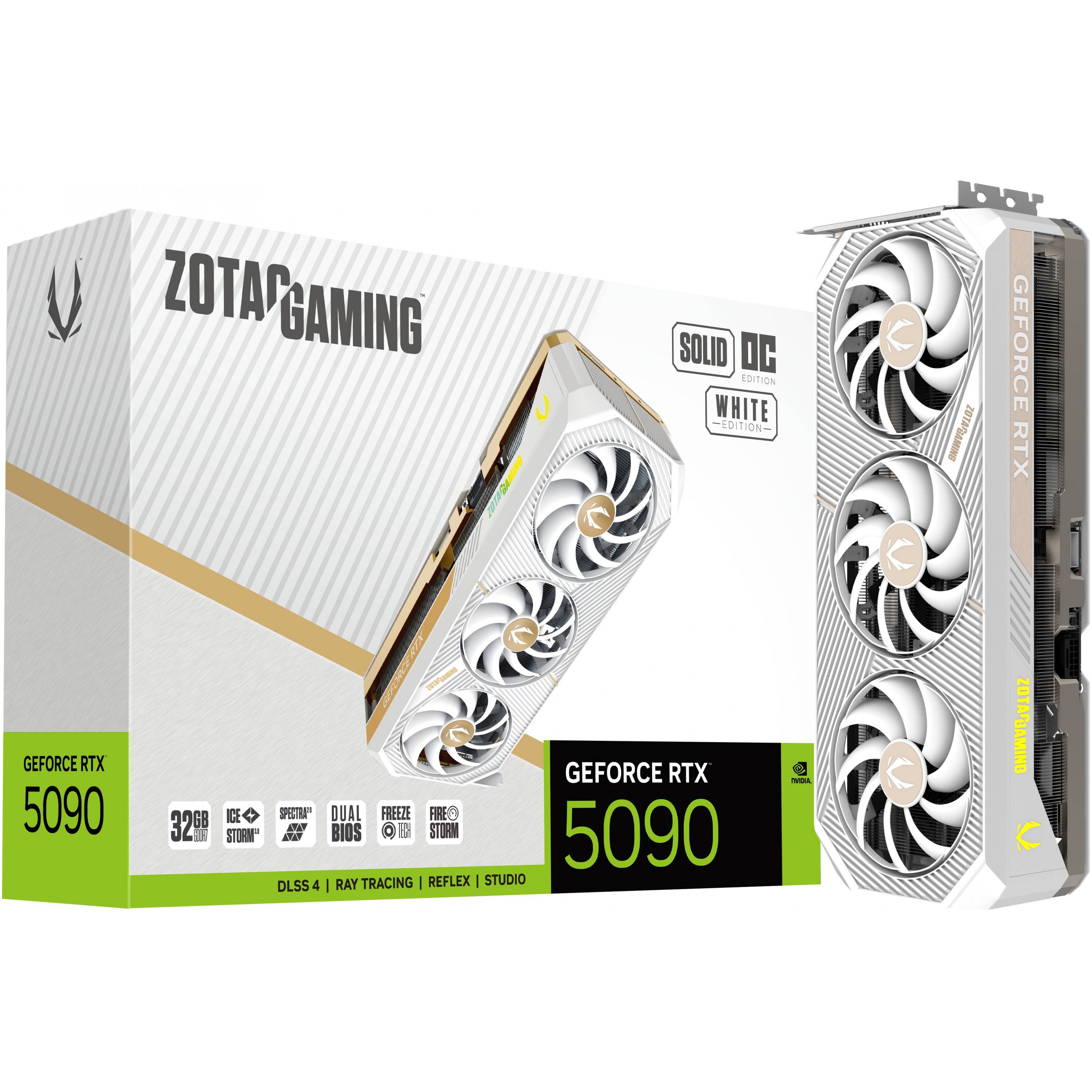 RTX 5090 32GB Zotac Gaming Solid OC GDDR7 3Fan white