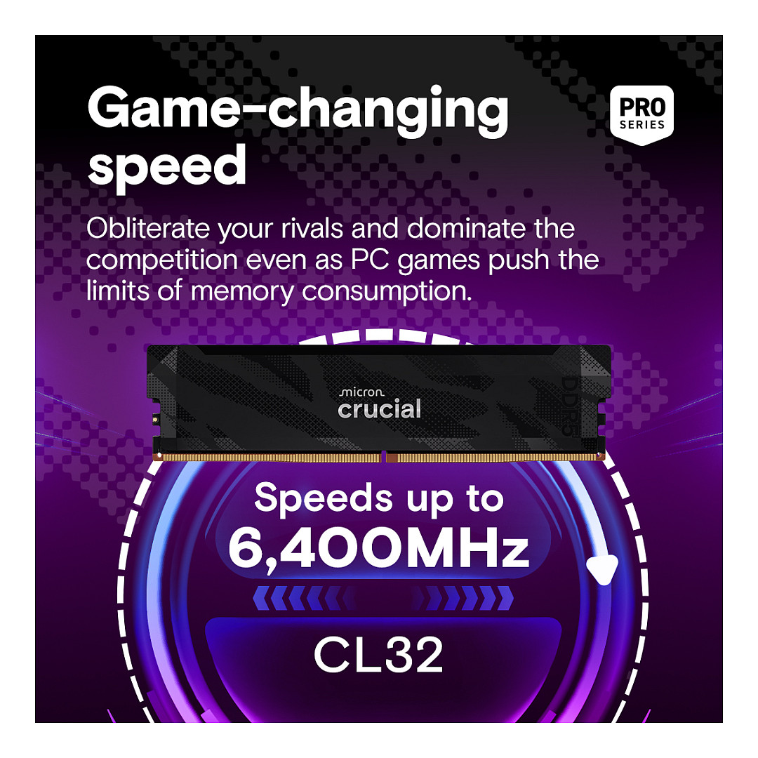 Crucial Pro 6400 Kit 32GB 2x16GB UDIMM CL32 B Overclocking