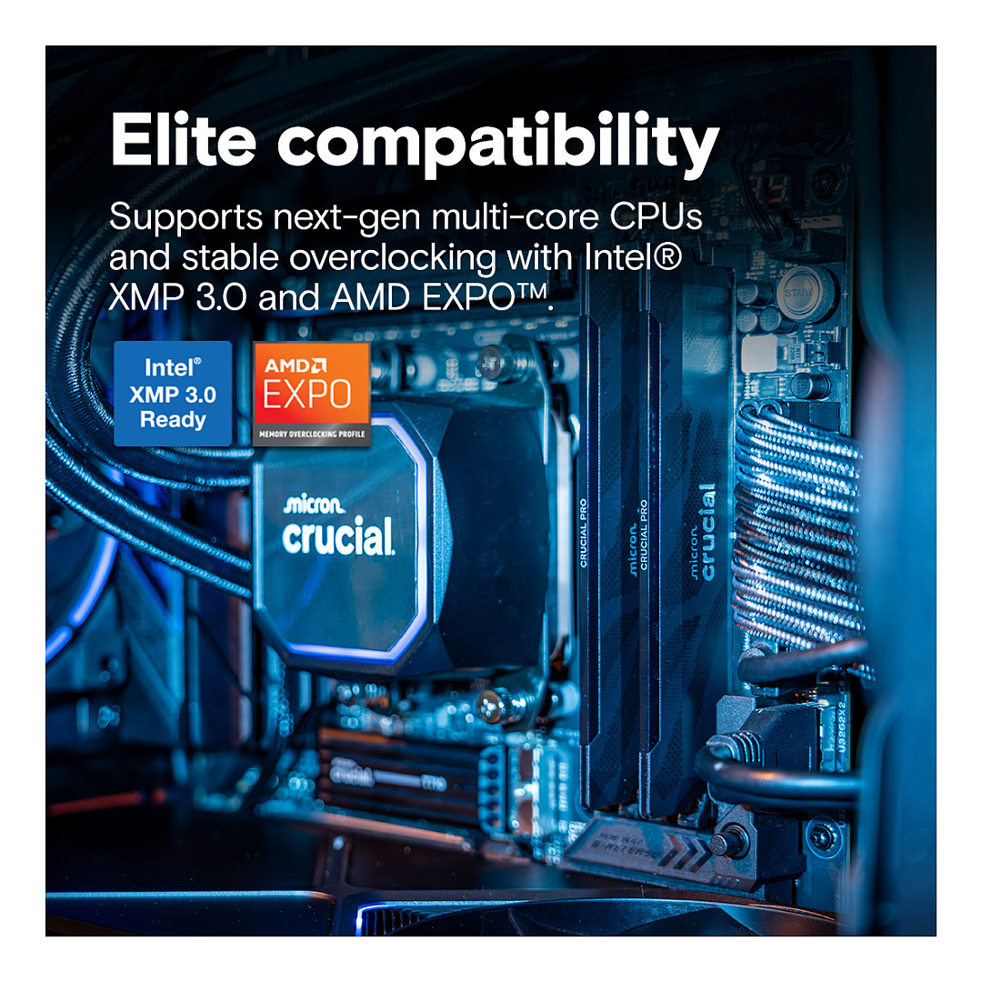 Crucial Pro 6400 Kit 32GB 2x16GB UDIMM CL32 B Overclocking