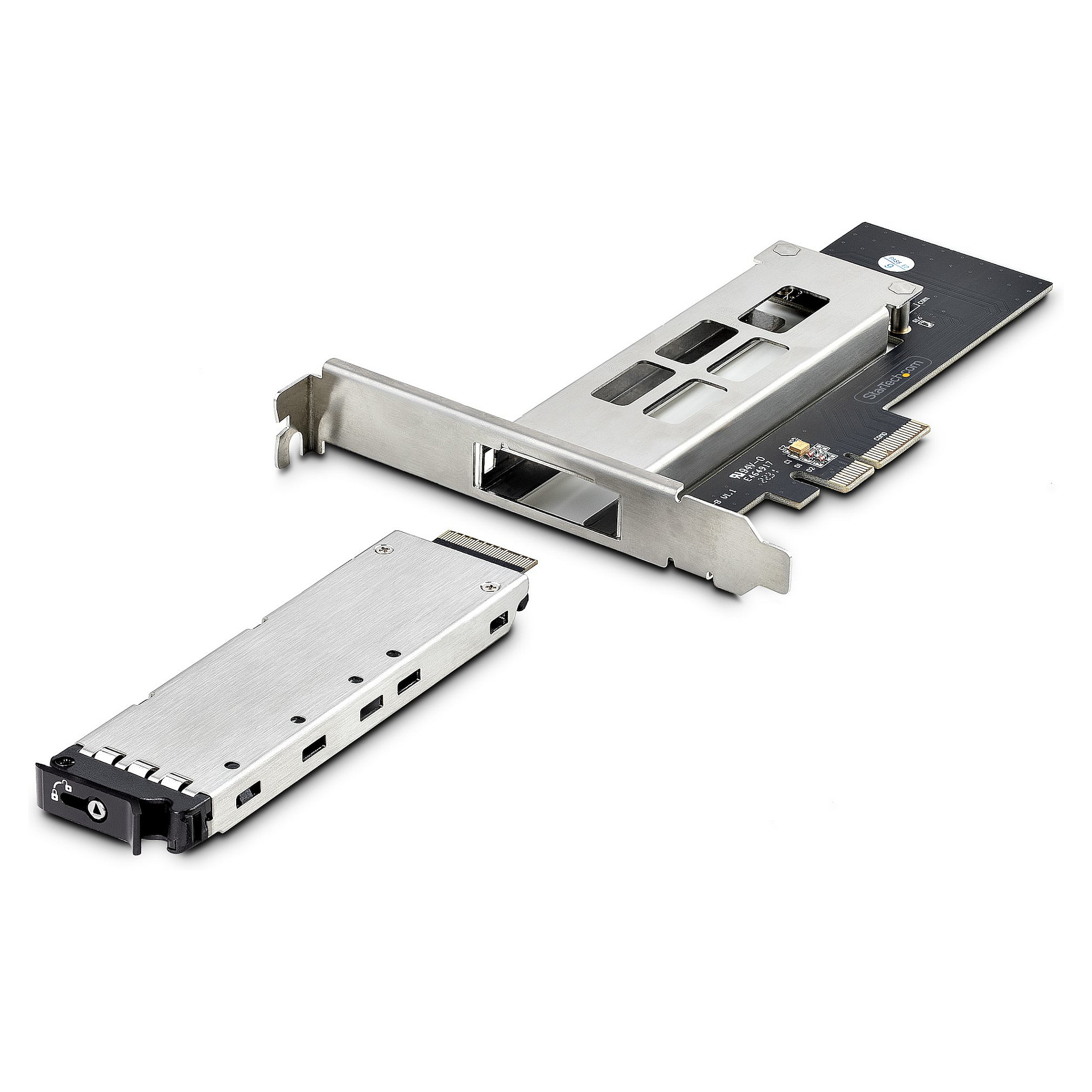 M.2 NVMe Wechselrahmen for PCIe x4 M2 PCIe Adapterkarte for M.2 SSD, werkzeuglose Installation PCIe Hot-Swap