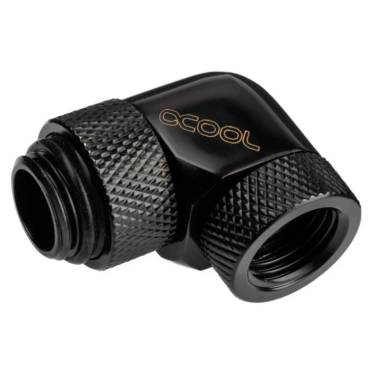 K Alphacool Eiszapfen Angle Adapter 90 degree rotatable G1/4 AG to G1/4 IG - black