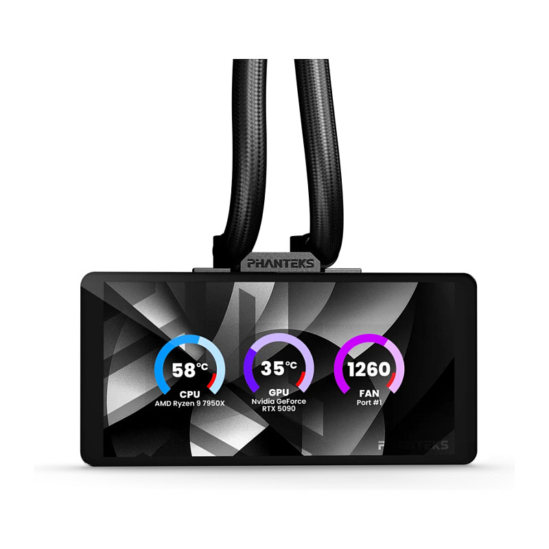 K PHANTEKS Glacier One 360M25 LCD black | AiO-Water Cooling