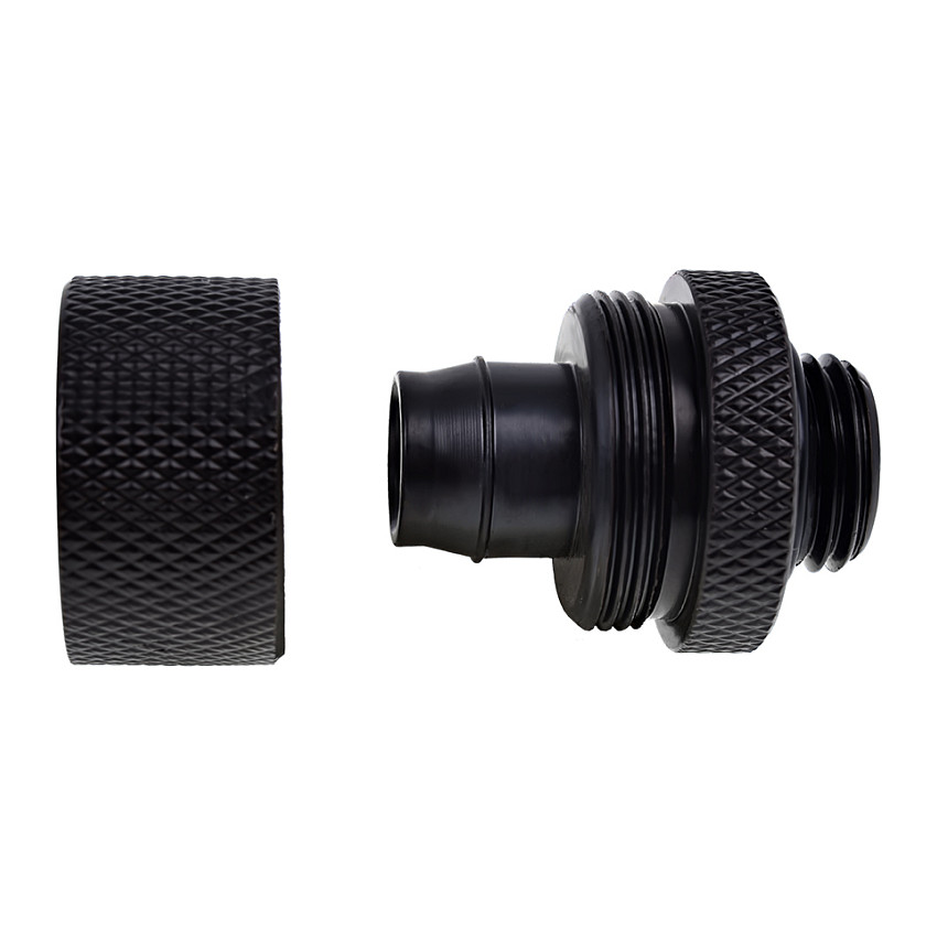 K Alphacool Eiszapfen Connector gerade G1/4 inch AG to 16/10mm - black