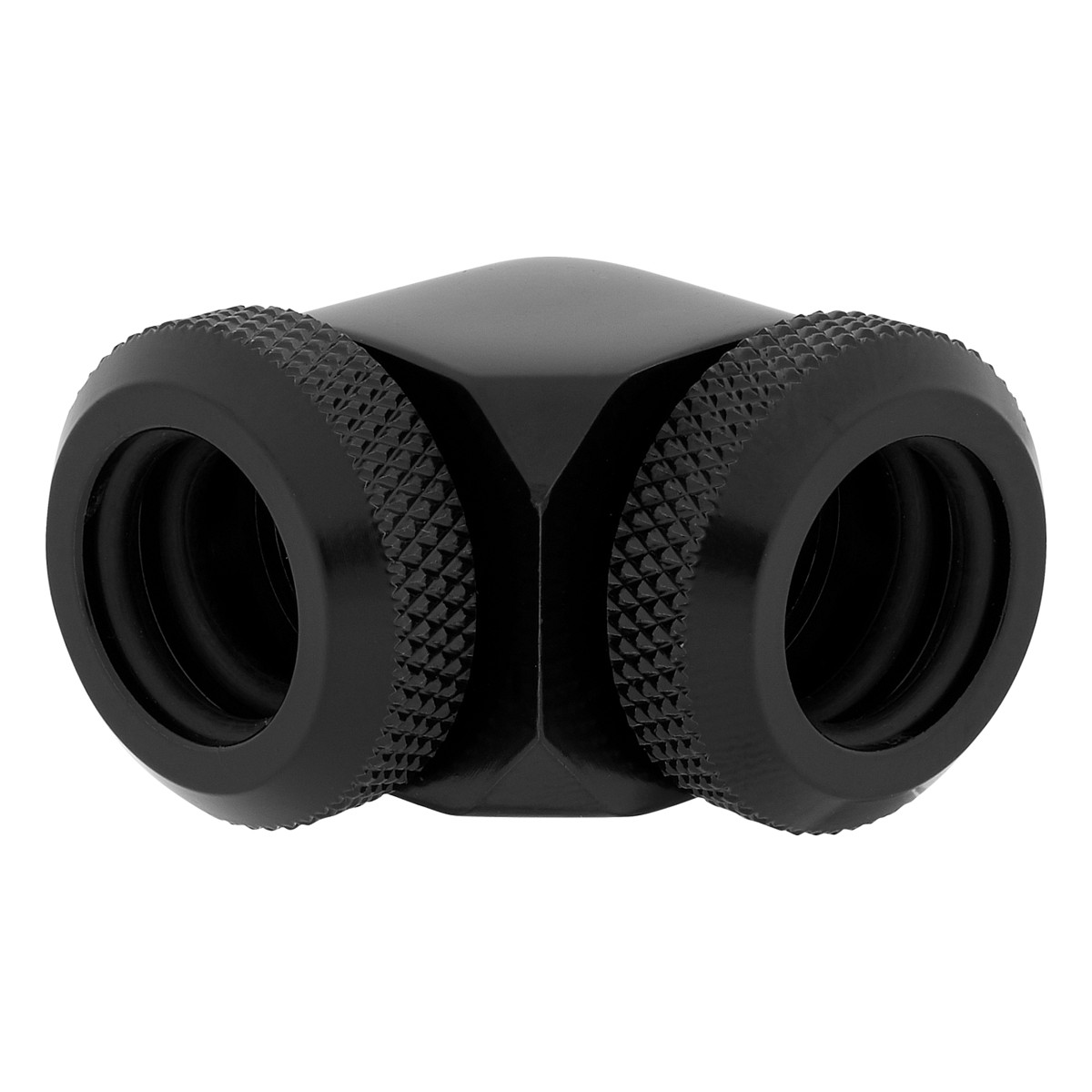 K Corsair Hydro X Series XF Hardline Adapter 90 Degree 12mm AD to 12mm AD Hardtube Pack of 2 Black