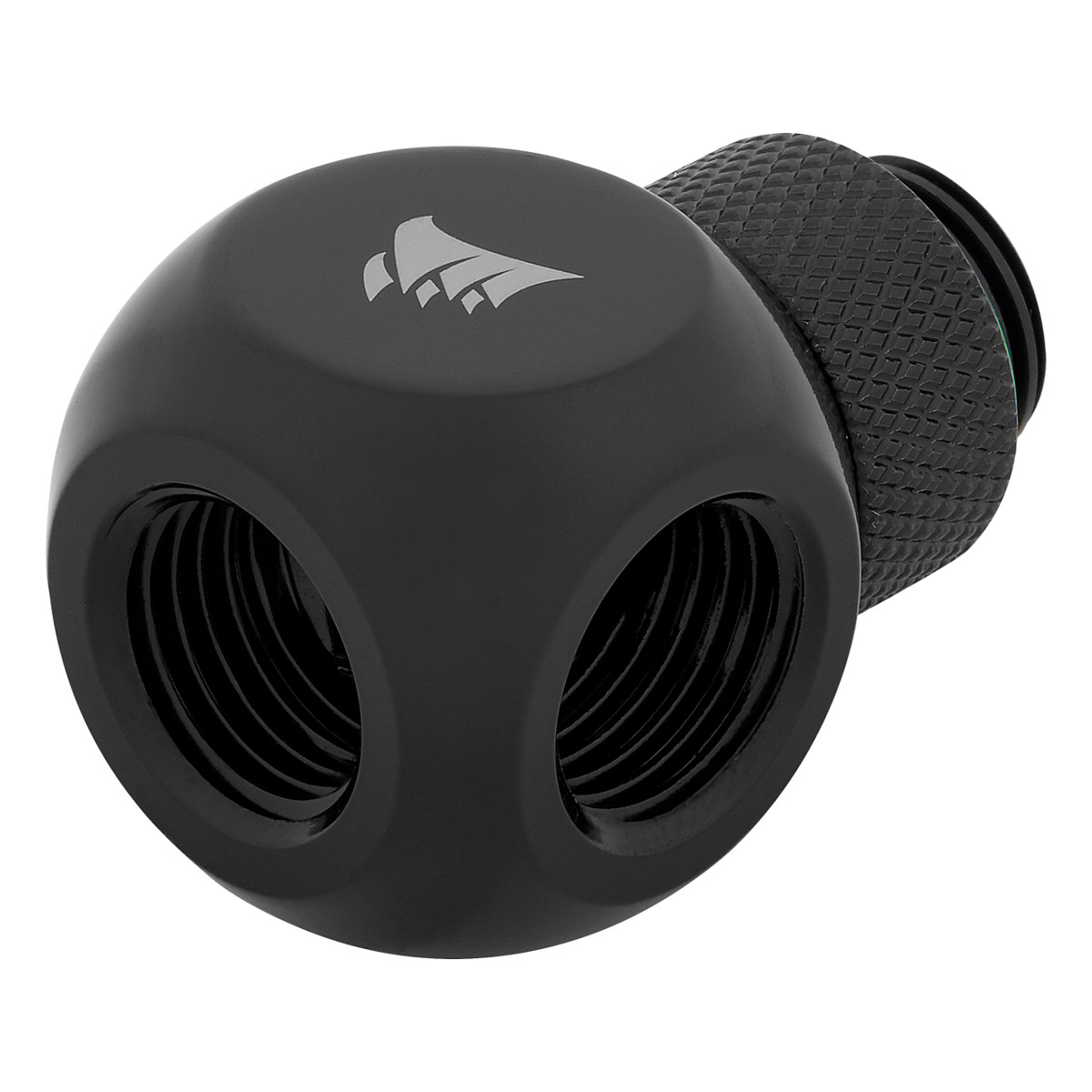 K Corsair Hydro X Series XF Adapter Y-splitter G1/4 Inch Male to 2x G1/4 Inch Female Rotatable Black