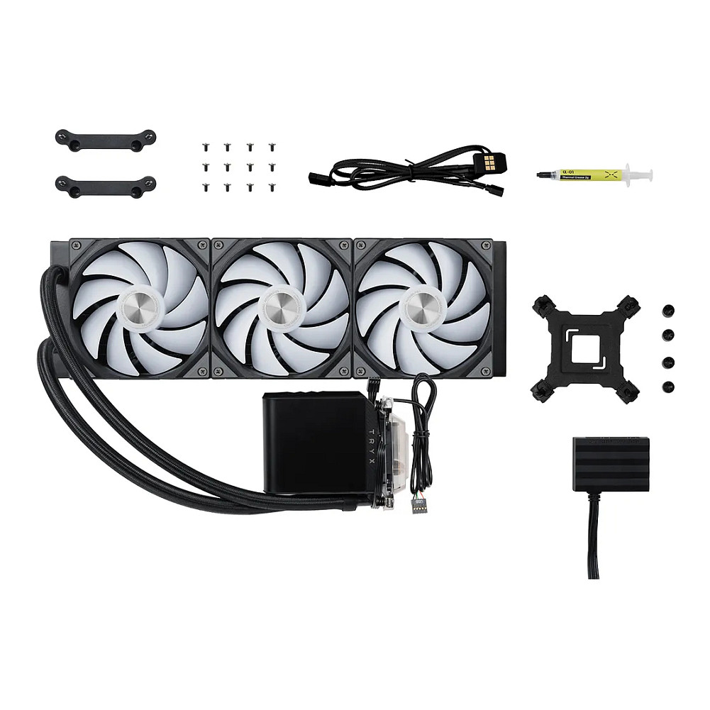 K TRYX PANORAMA 360 ARGB AiO Water Cooling, 3D-AMOLED-Display - 360mm, black