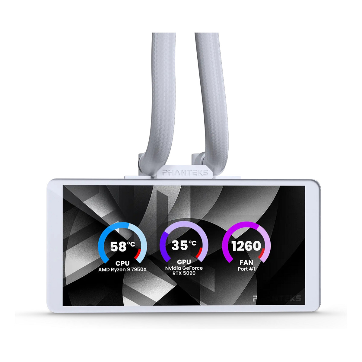 K PHANTEKS Glacier One 360M25 LCD AiO-Water Cooling, 6-inch-Display - 360mm, white