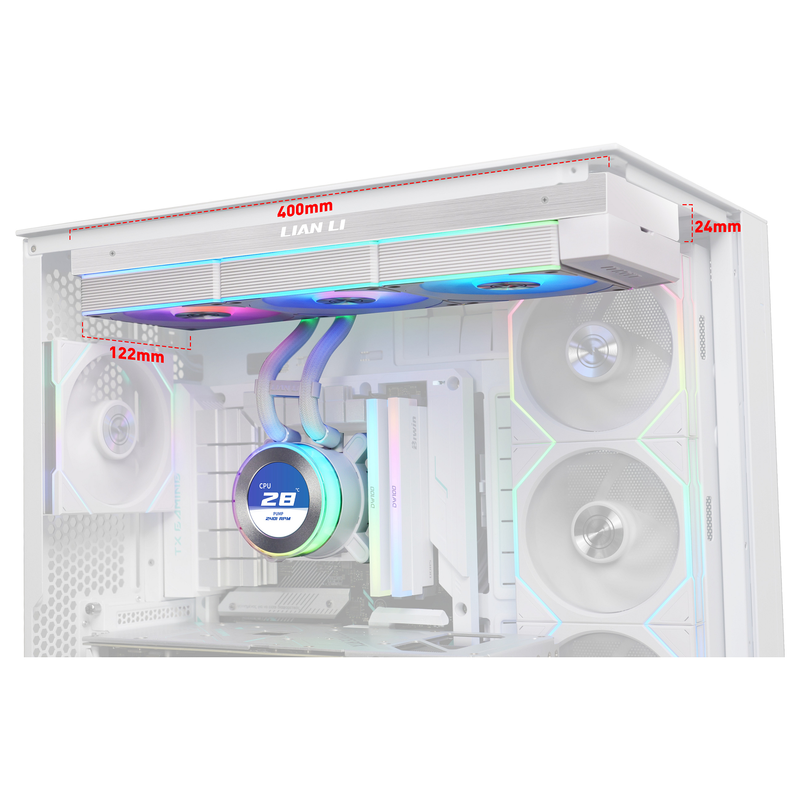 K Lian Li HYDROSHIFT II LCD-C 360CL white | AiO-Water Cooling