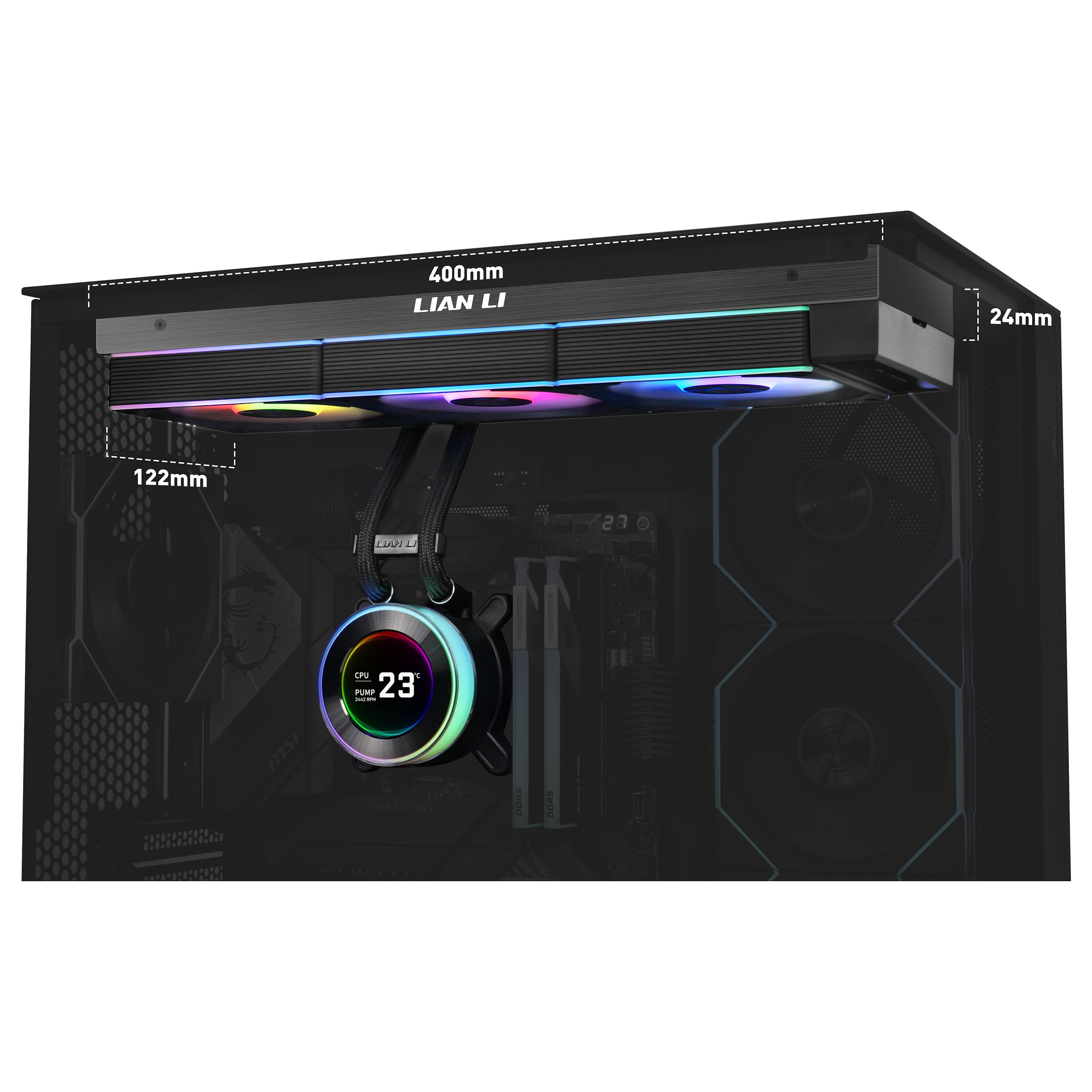 K Lian Li HYDROSHIFT II LCD-C 360CL | AiO-Water Cooling