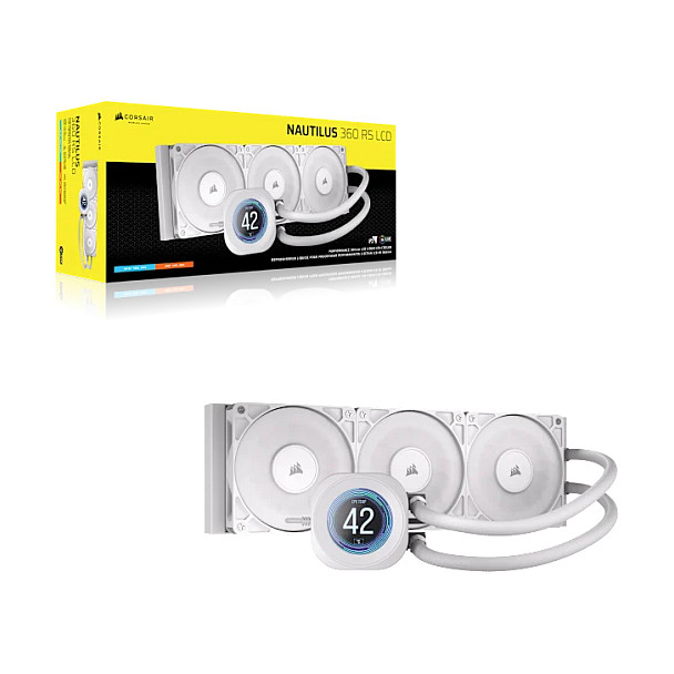 K Corsair Nautilus 360 LCD Liquid CPU Cooler White