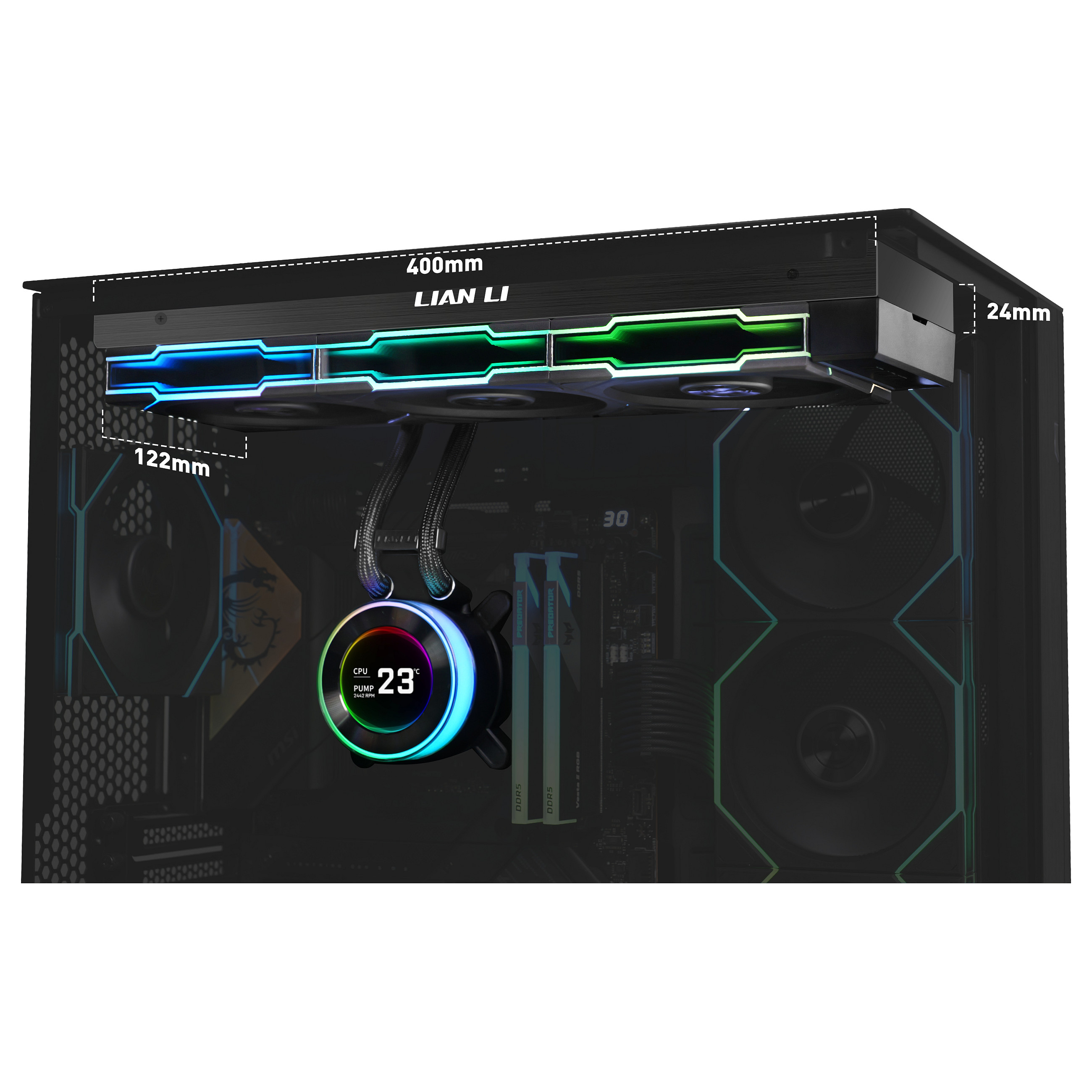 K Lian Li HYDROSHIFT II LCD-C 360TL | AiO-Water Cooling