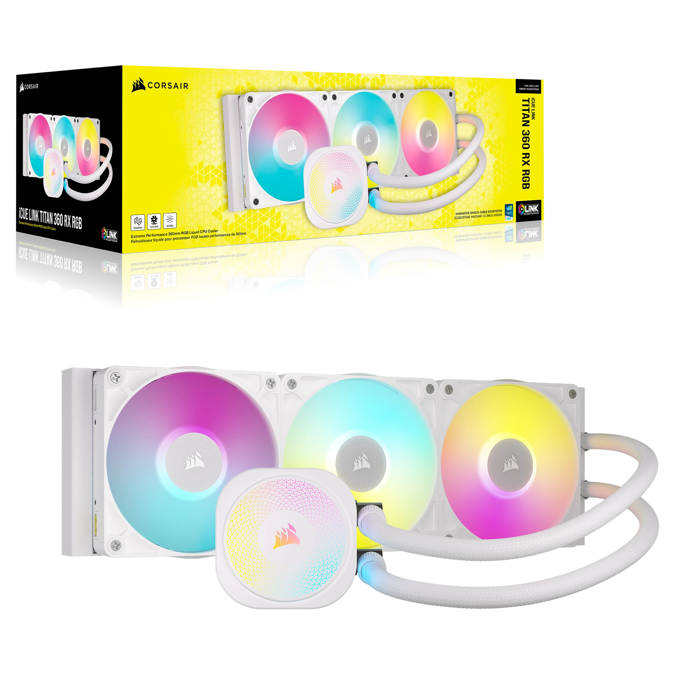 K CORSAIR iCUE LINK Titan 360 RX RGB white | AiO-Water Cooling
