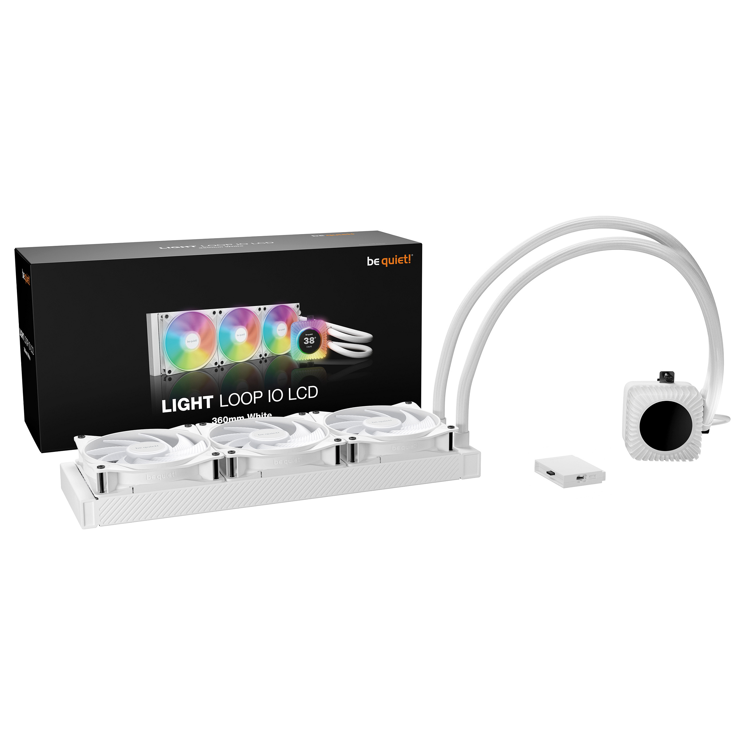 K be quiet! Light LOOP IO LCD 360 mm White Water Cooling for Intel/AMD