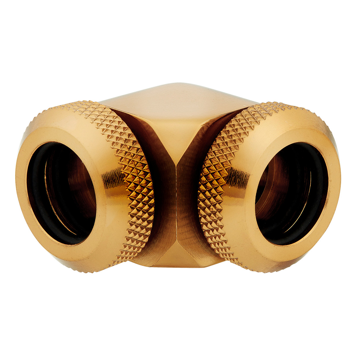 K Corsair Hydro X Series XF Hardline Adapter 90 Degree 12mm AD to 12mm AD Hardtube Pack of 2 Gold