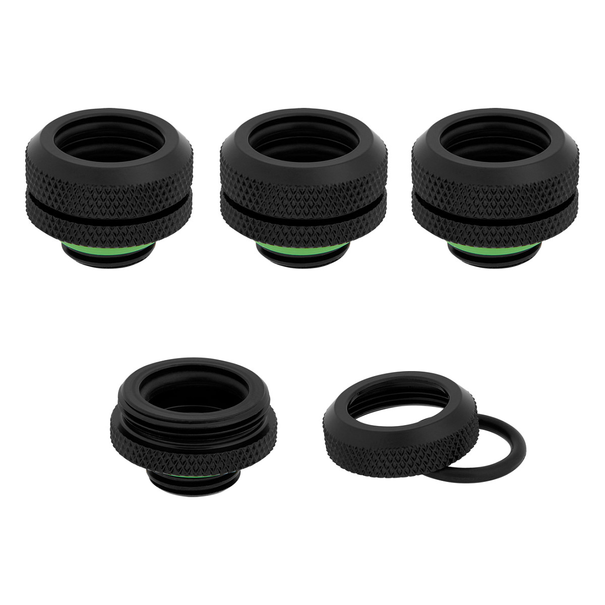 K Corsair Hydro X Series XF Hardline Connector gerade G1/4 inch AG to 14mm AD Hardtube - 4er-Pack, black
