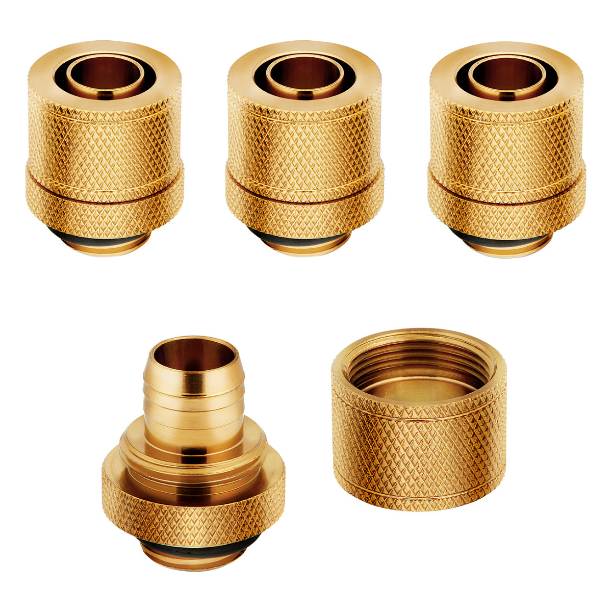 K Corsair Hydro X Series XF Compression G1/4 13/10 Fittings Four Pack - gold