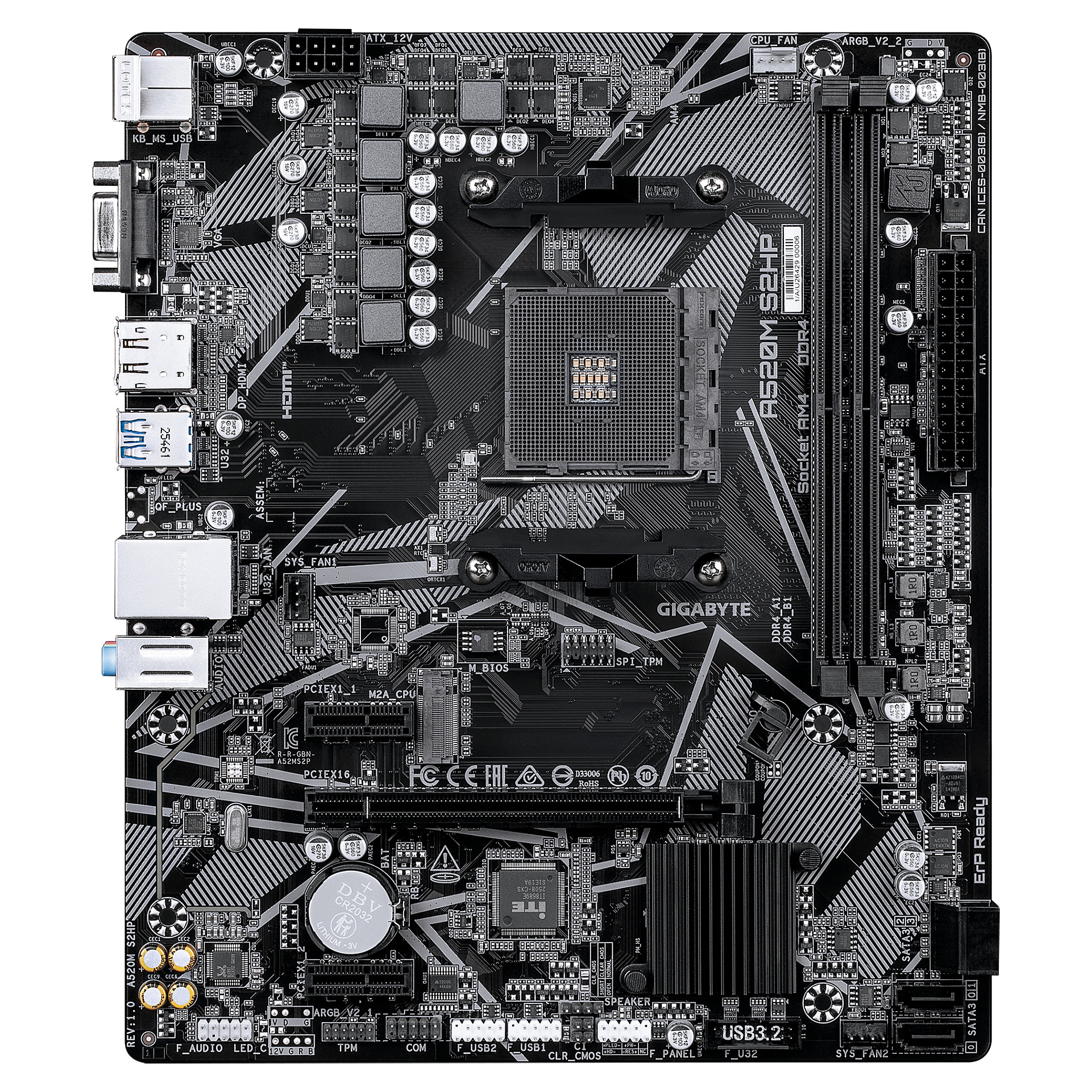 GIGABYTE A520M S2HP AM4 2xDDR4 D-sub HDMI DP M.2
