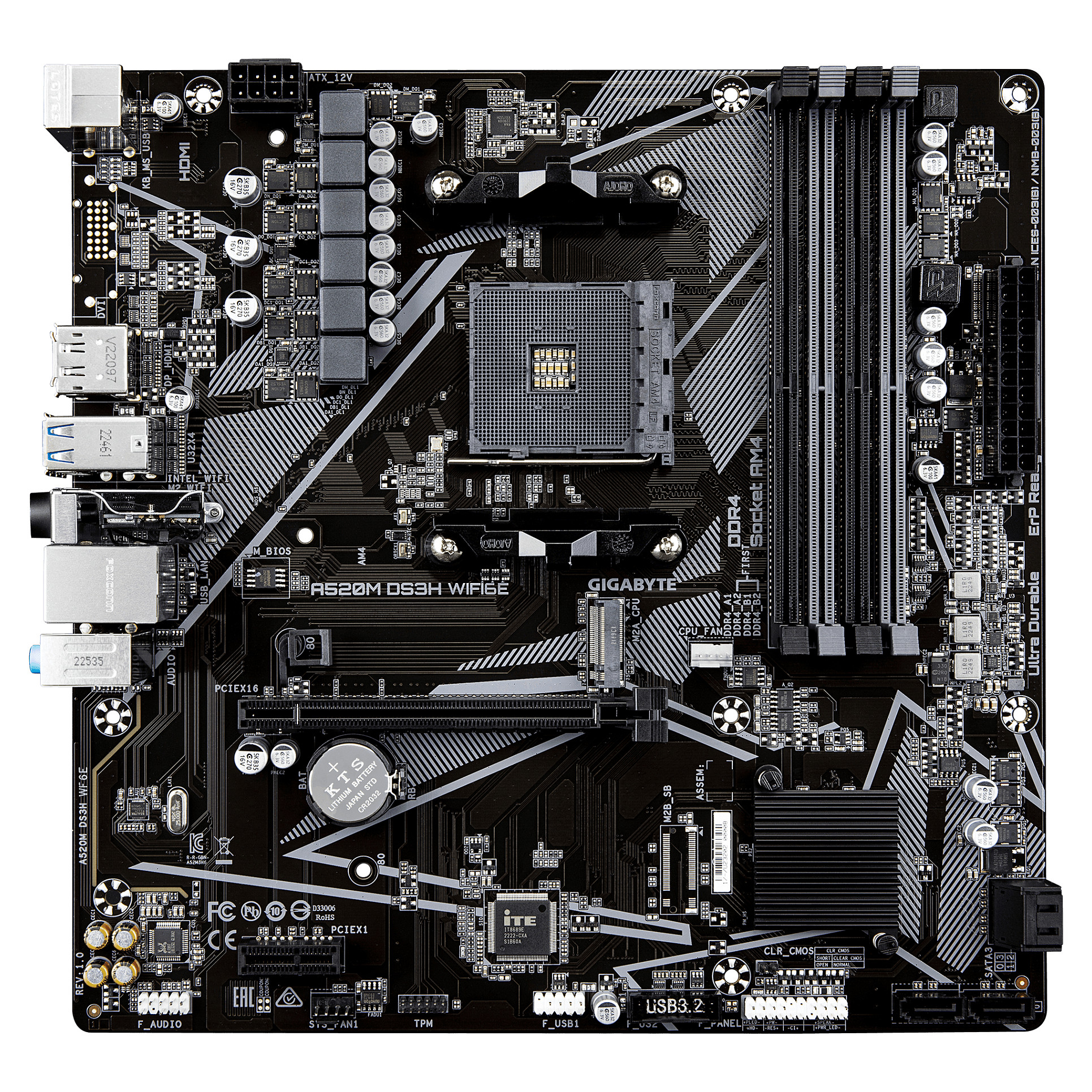 Gigabyte A520M DS3H WiFi6E (A520,AM4,mATX,DDR4)