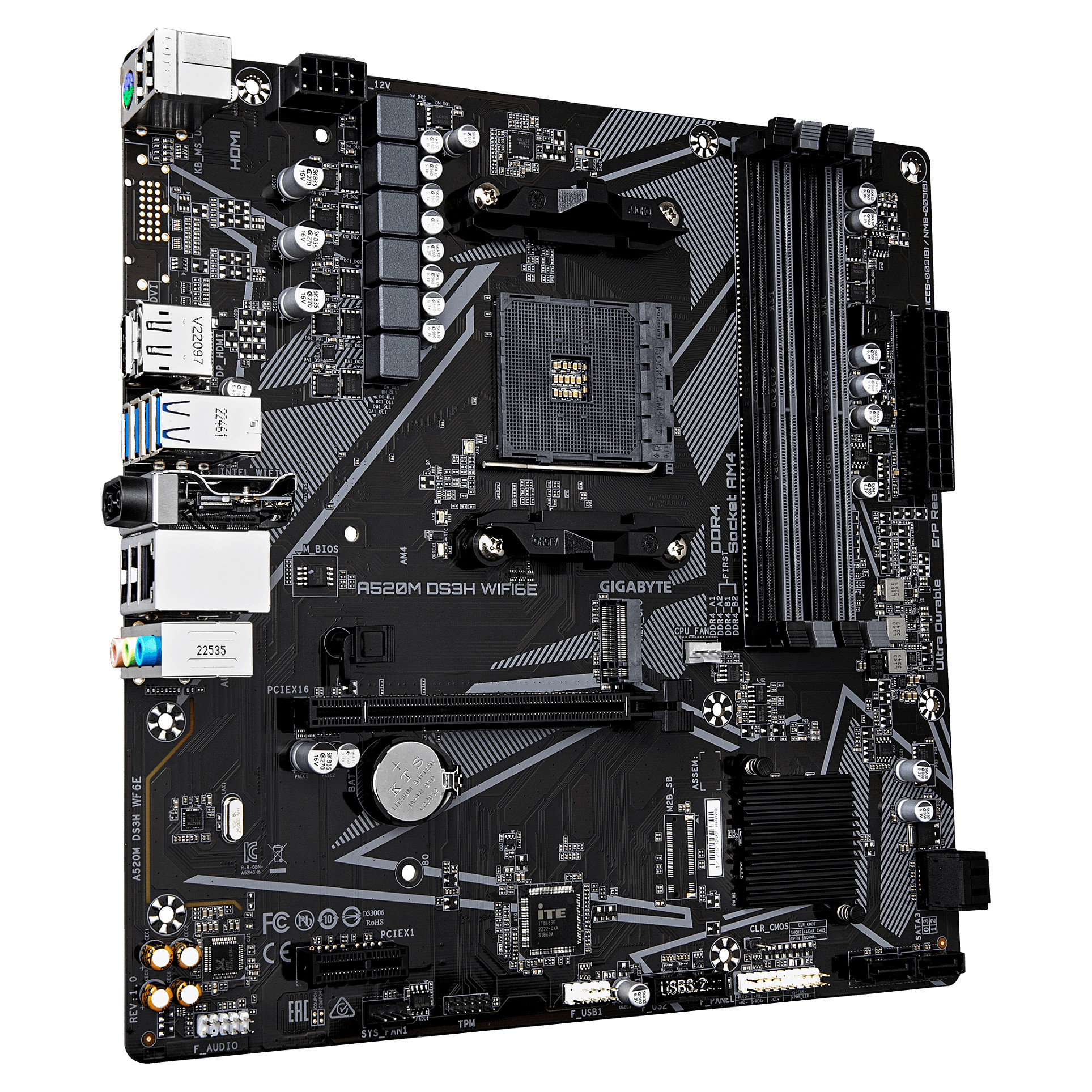Gigabyte A520M DS3H WiFi6E (A520,AM4,mATX,DDR4)