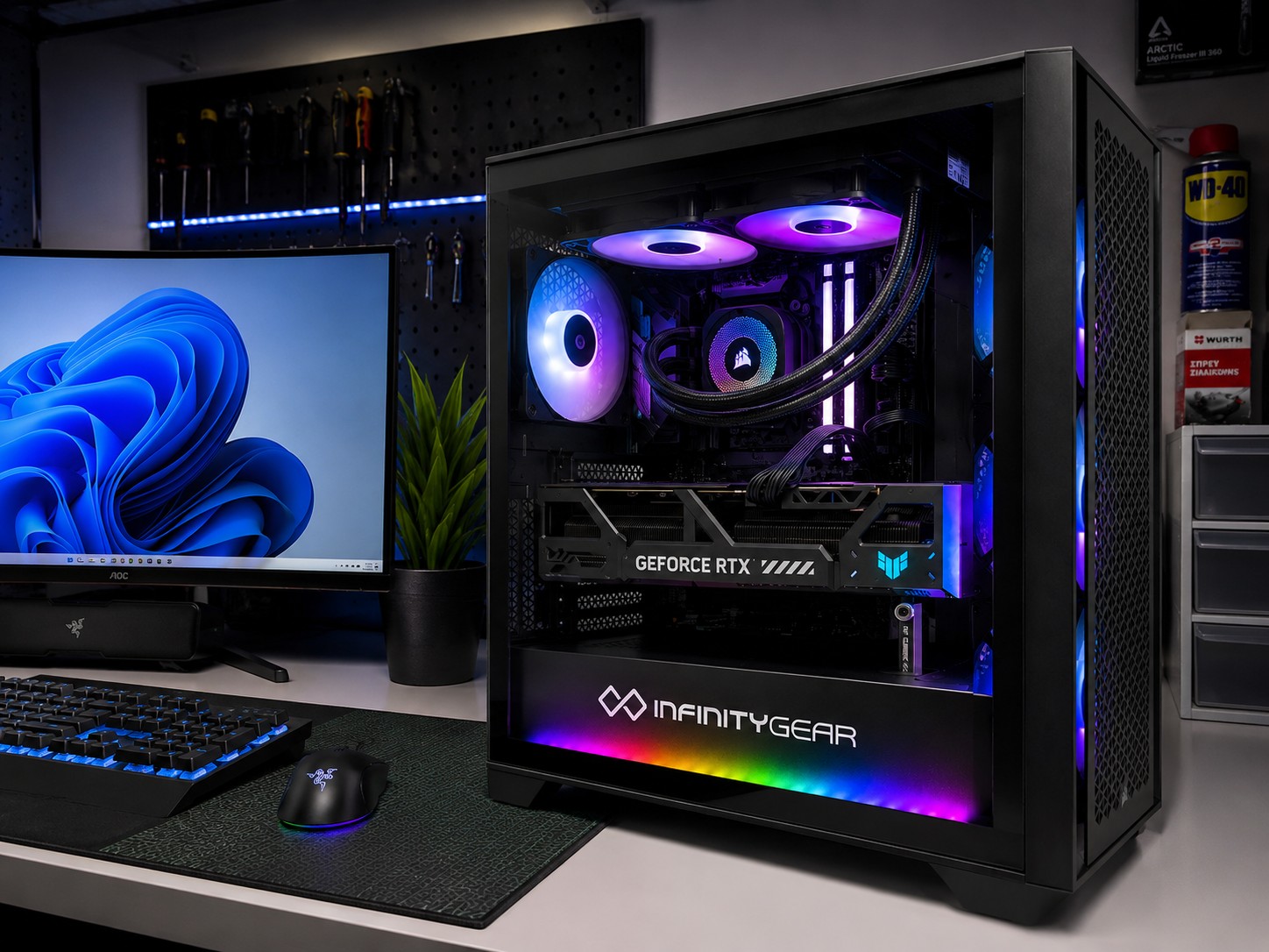 GAMING PC BUNDLE, RYZEN 7 9800X3D / RTX 5080 16GB + AOC 34" MONITOR