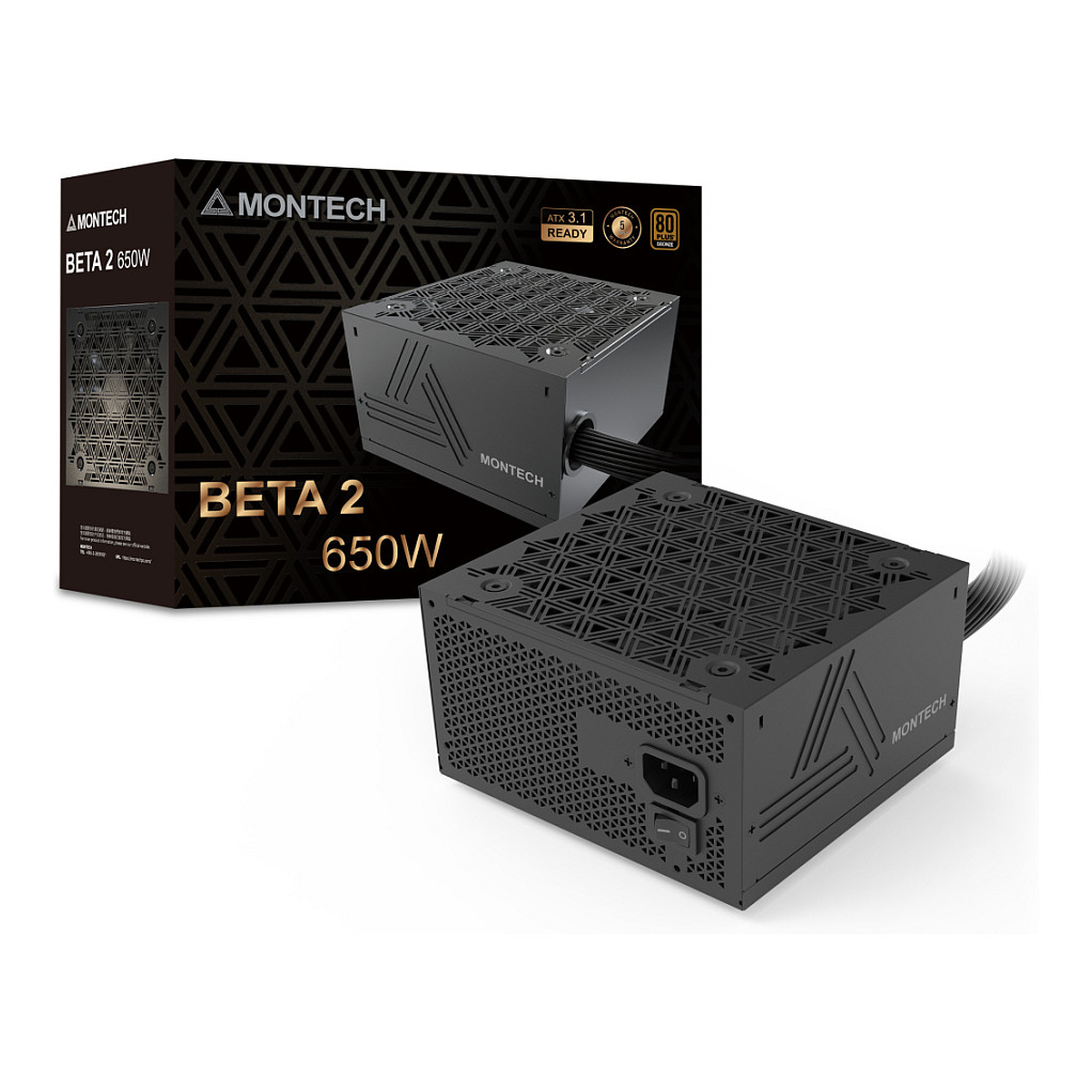 Montech BETA 2 80 PLUS Bronze Power Supply, ATX 3.1 - 650 Watt, black