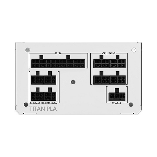 Montech Titan PLA 750W - 80 PLUS & Cybenetics Platinum, modular, PCIe 5.1 - 750 Watt, white