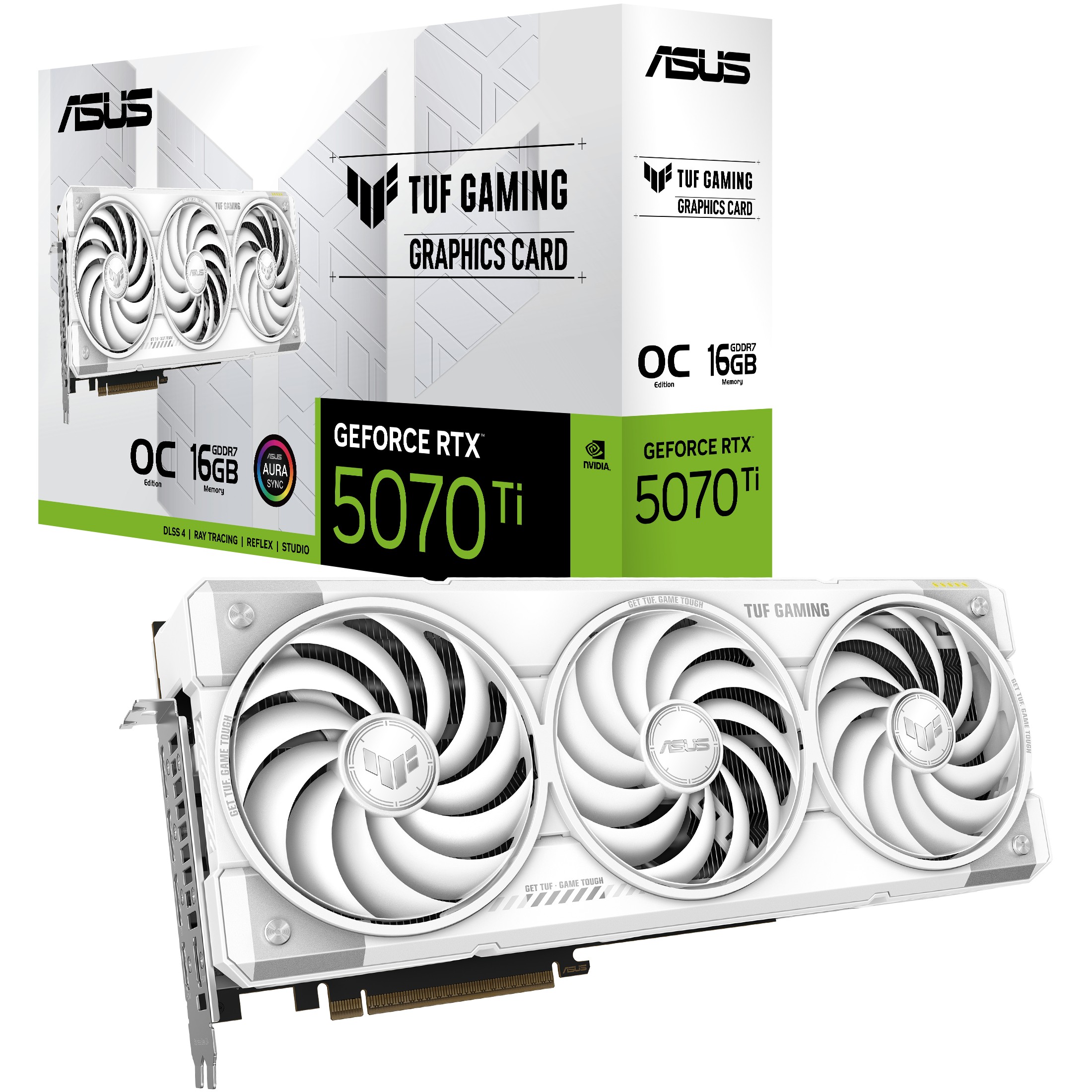 RTX 5070 TI 16GB ASUS TUF Gaming OC GDDR7 3 Fan white