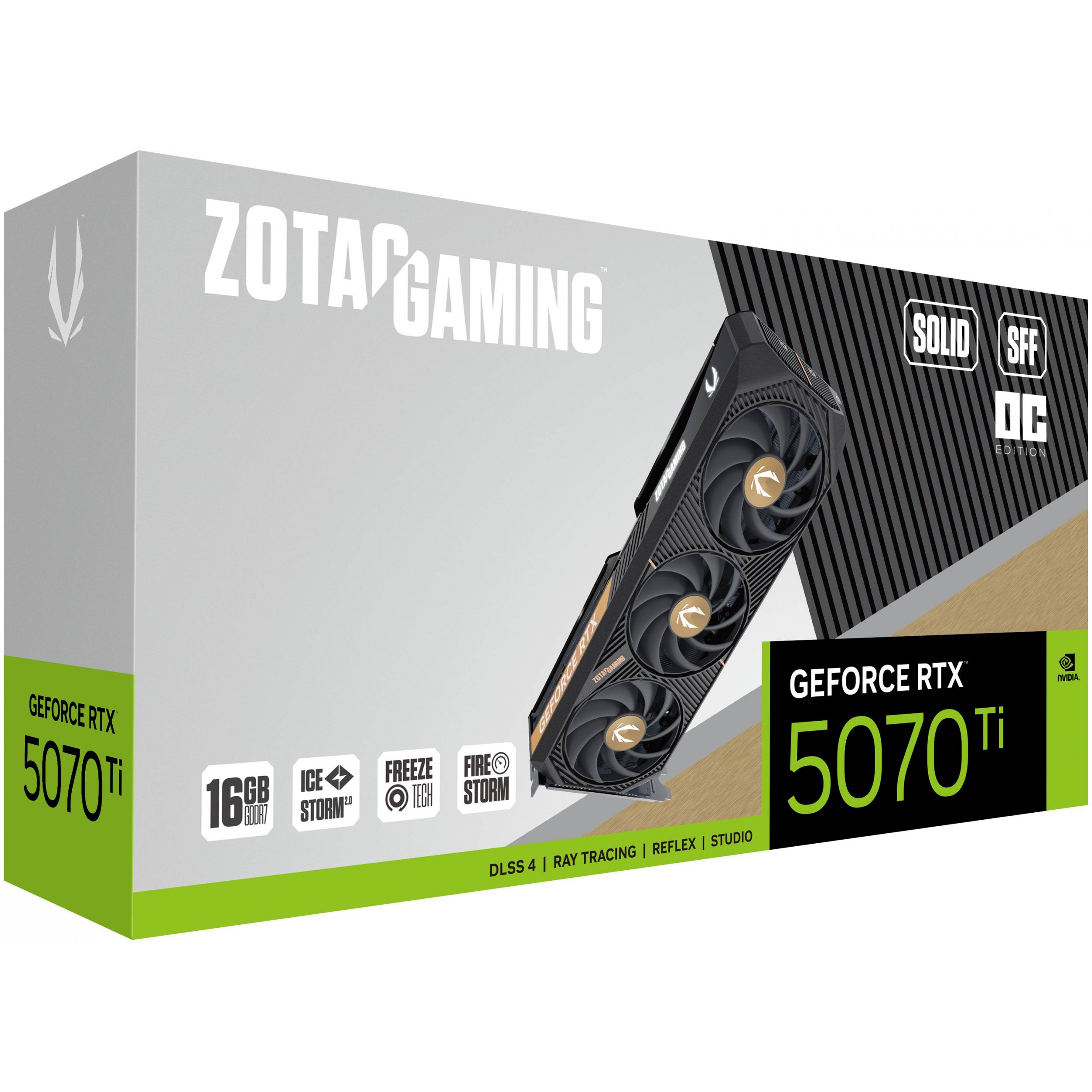 RTX 5070 TI 16GB Zotac Solid SFF OC 16GB GDDR73 Fan