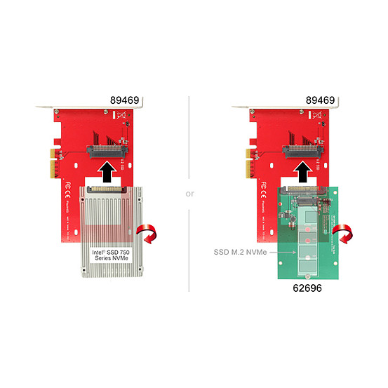 Delock PCI Express Card > 1 x internal U.2 NVMe - Speicher-Controller - 2.5" (6.4 cm)