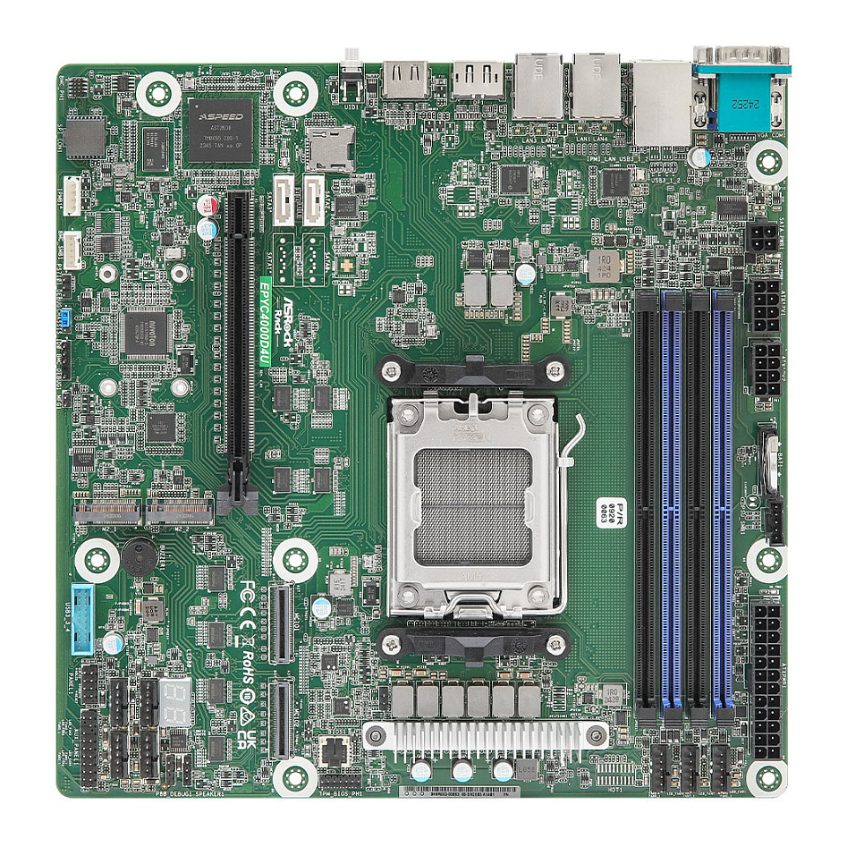 ASRock Motherboard EPYC4000D4U Micro-ATX Single Socket AM5