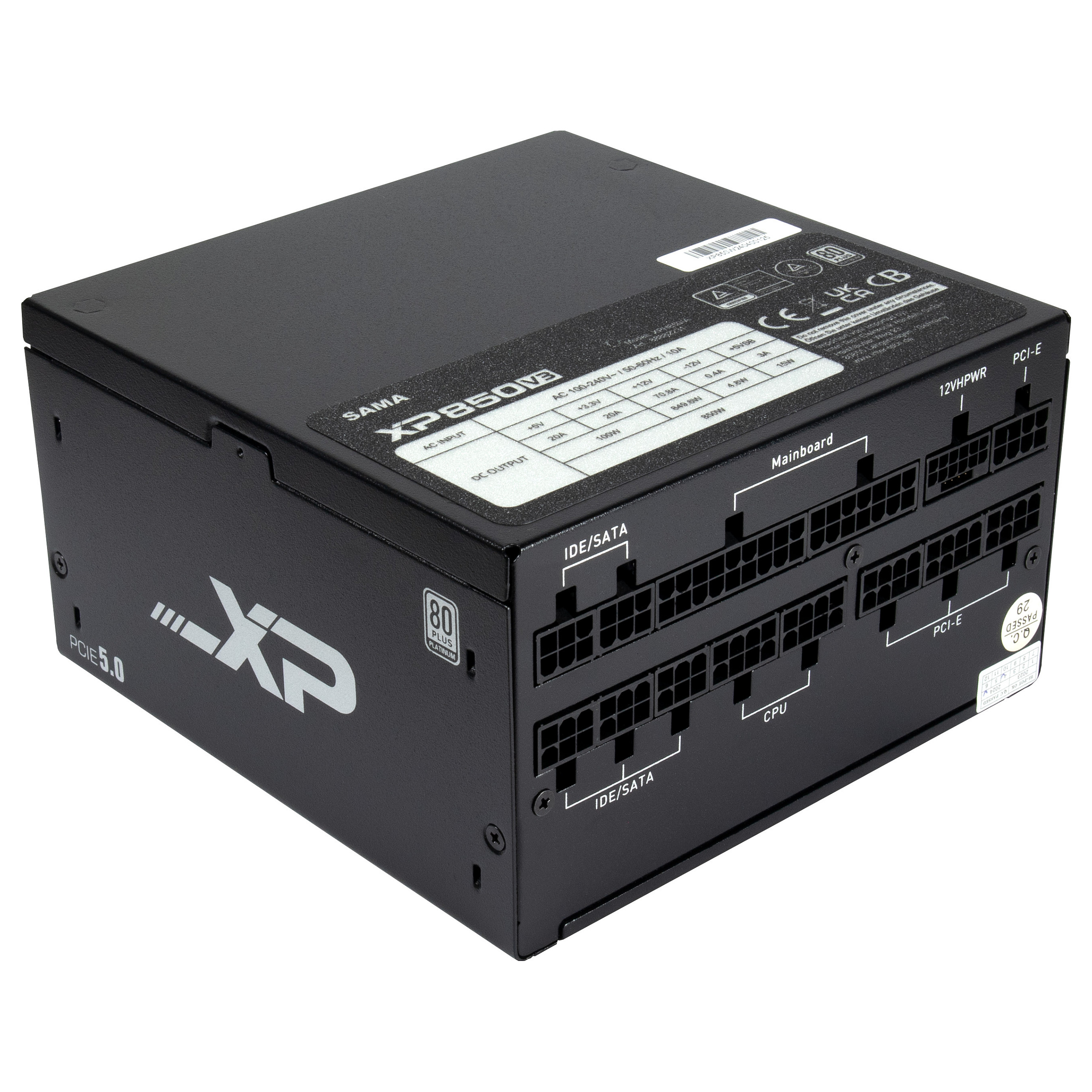 850W Inter-Tech SAMA XPH-850A (1x 12 Pin High Power GPU, 3x PCIe, Cable Management, 850 Watt)